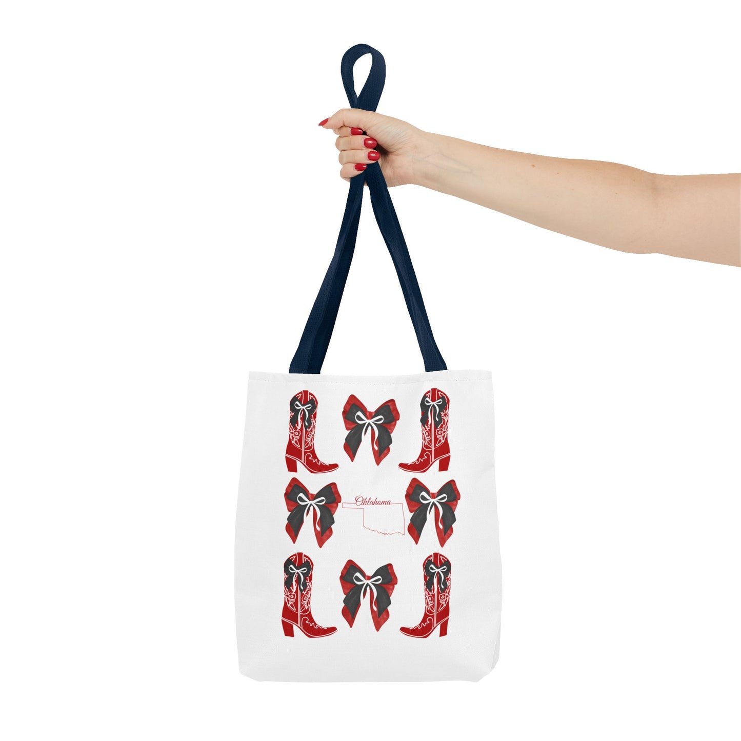 Tote Bag - Oklahoma Game Day Coquette Bow Design Fan Gift