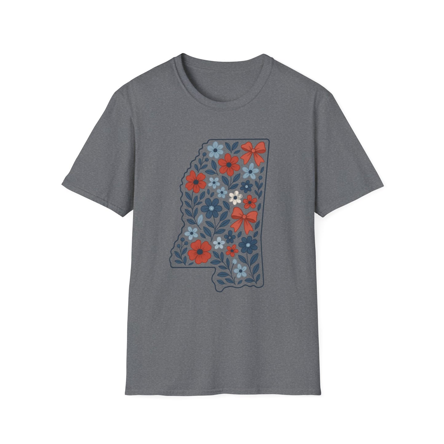 Mississippi Floral Unisex T-Shirt, Casual Tee, Gift for Her, Summer Apparel, Nature Lover Shirt, State Pride Clothing