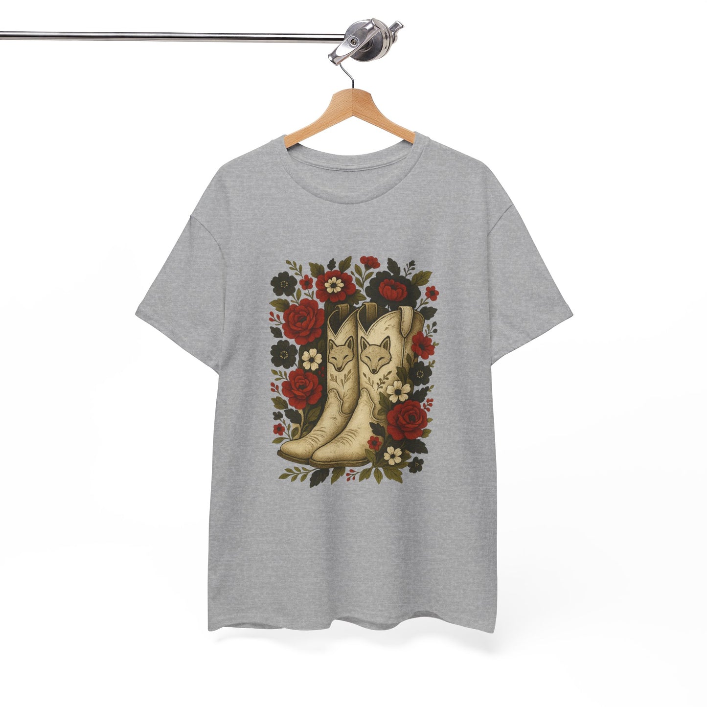 AR State Red Wolves Vintage Floral Cowboy Boots Tee