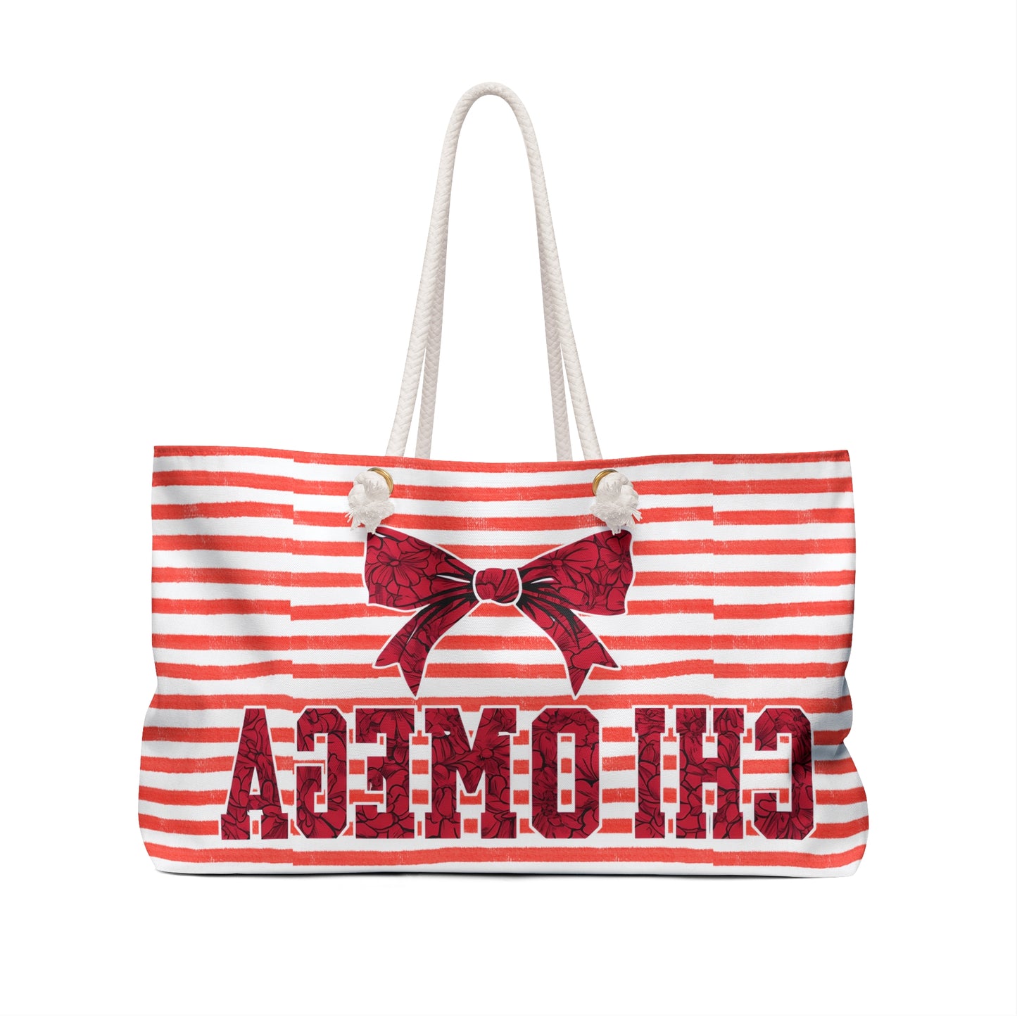 Chi Omega Weekender Bag, Nautical Travel Tote, Sorority Gift, Swim Bag, Gym Bag, Weekend Getaway Essentials
