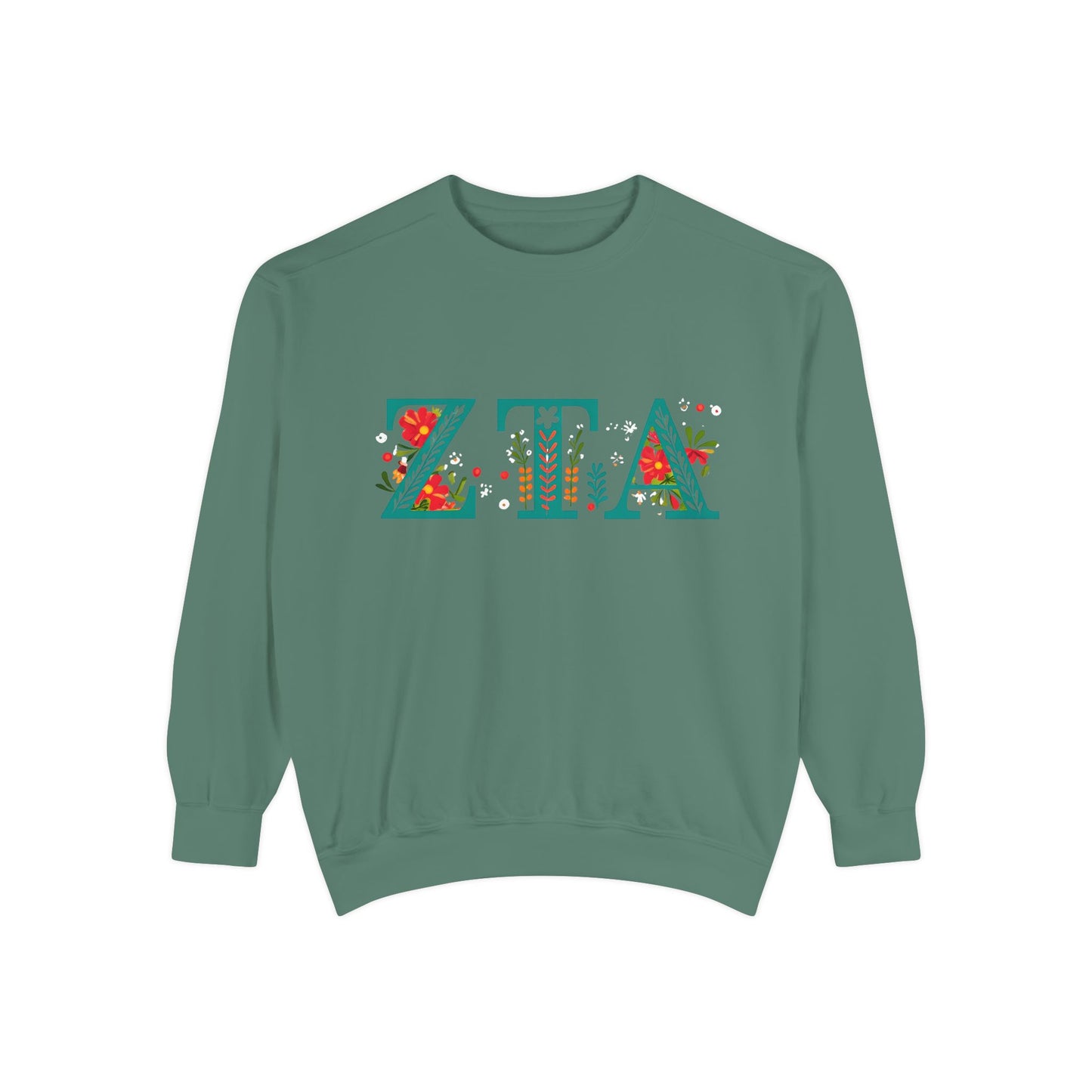 Floral ZTA Unisex Sweatshirt - Cozy Sweater for Sorority Sisters, Perfect Gift, Casual Wear, Spring Outfits, College Apparel