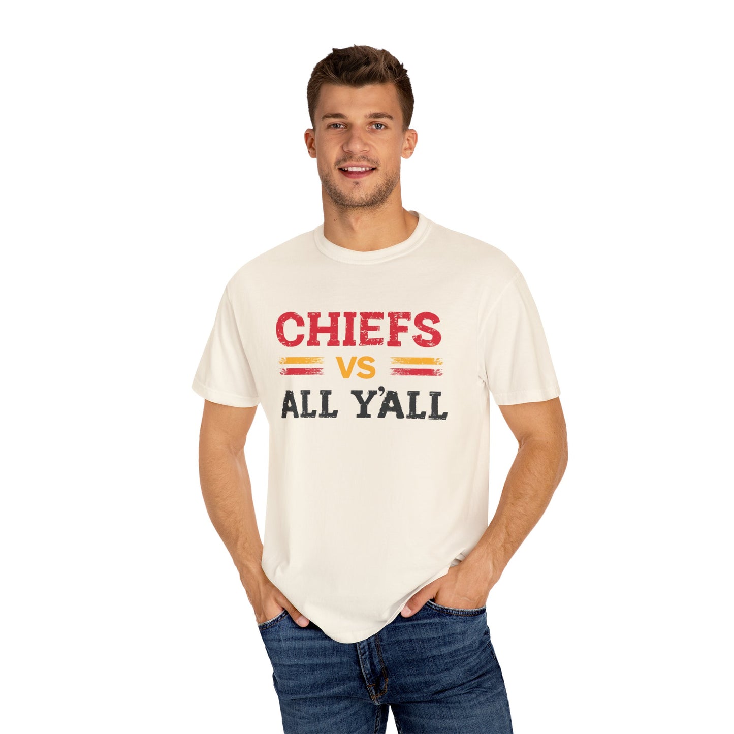 Game Day Humor T-Shirt, Chiefs vs All Y’all Tee, Sports Fan Gift, Unisex Shirt, Tailgate Party Apparel, Football Celebration Shirt