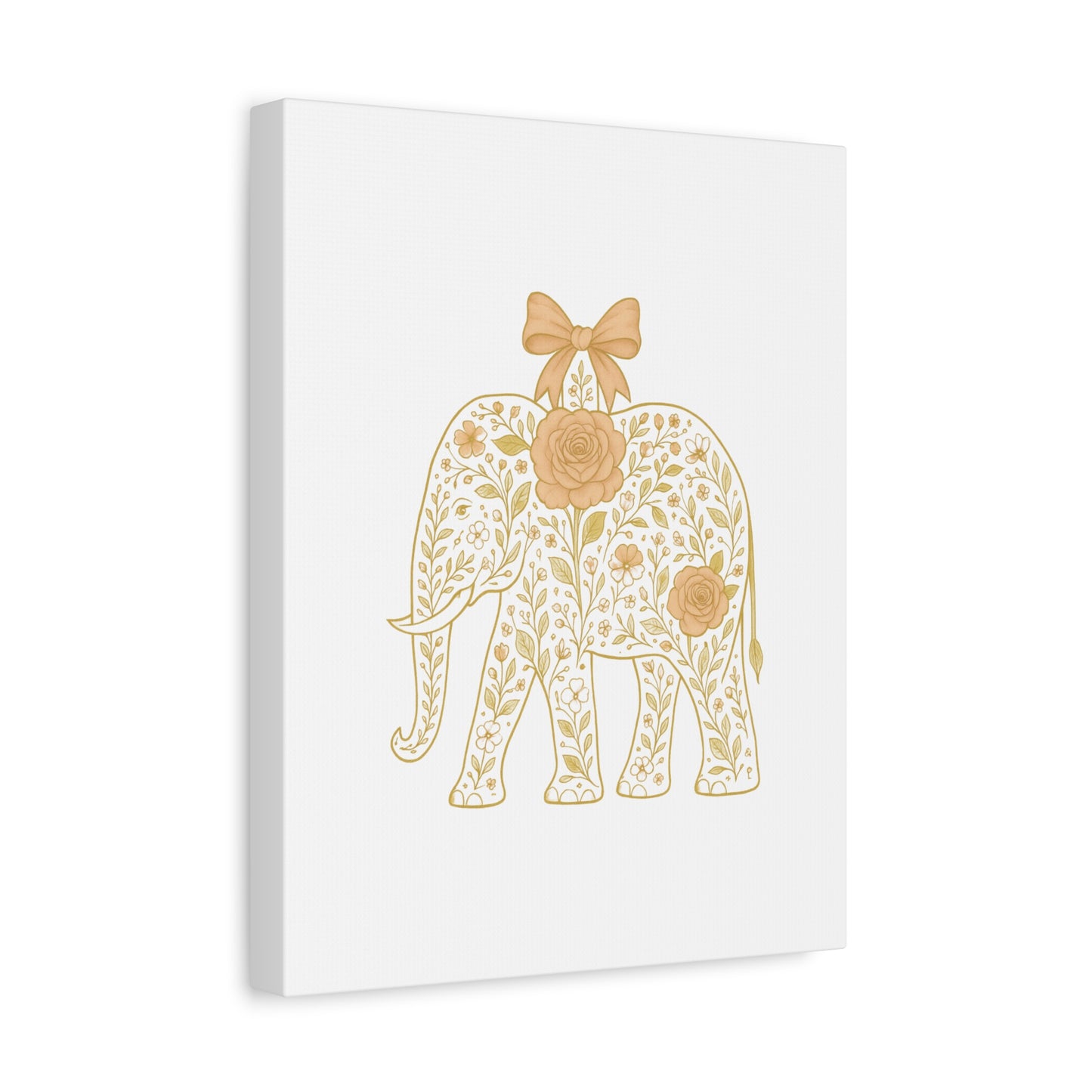 Coquette Elephant Bow Canvas Wall Art