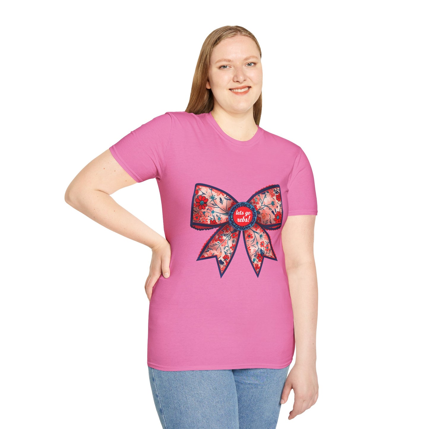 Go rebs coquette bow, Floral Bow T-Shirt | Gift for Her, Casual Wear, Birthday Party, Spring Fashion, Cute Graphic Tee