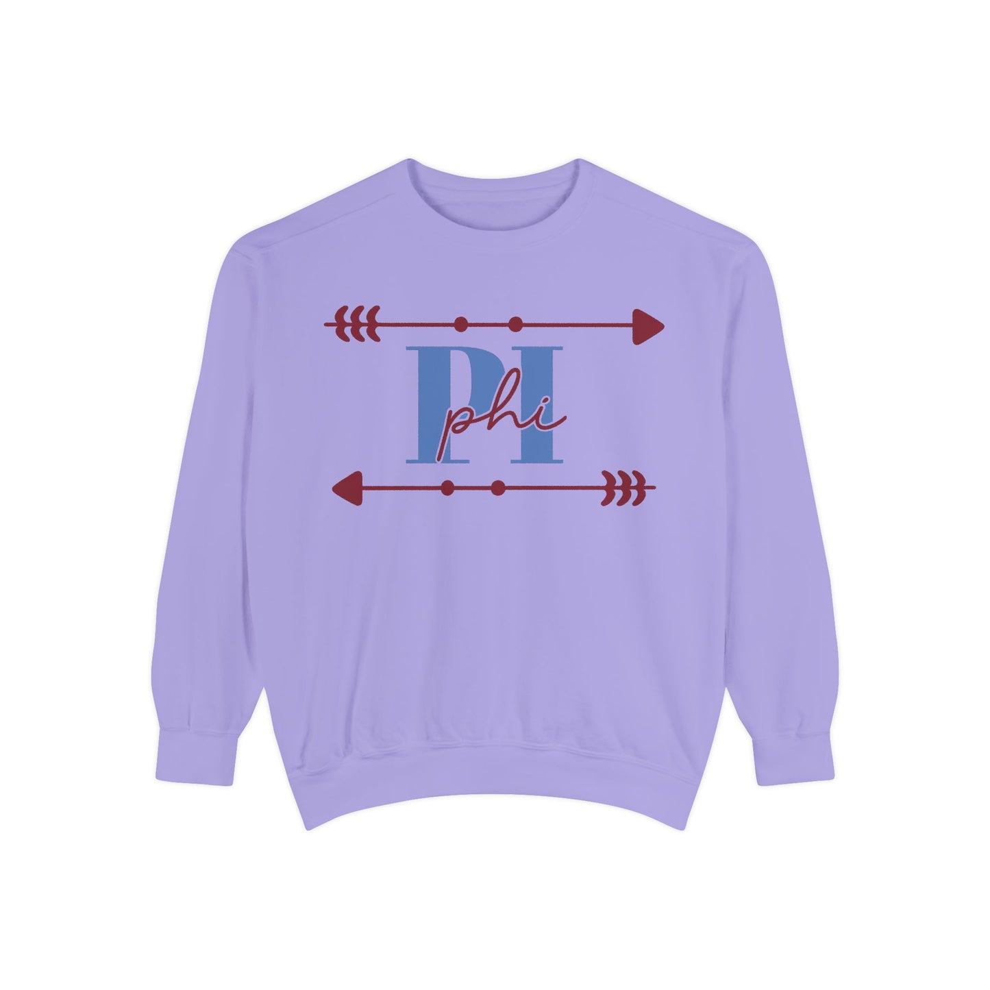 Phi Garment-Dyed Sweatshirt - Cozy Casual Unique Gift College Apparel Graduation Outfit