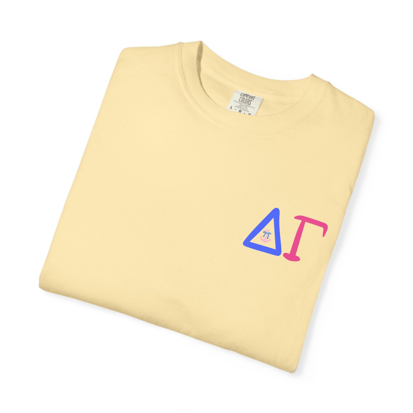 Delta Gamma Unisex Garment-Dyed T-Shirt, Sorority Pride Shirt, Nautical Design Tee, Perfect for Recruitment and Celebrations, Gift Idea