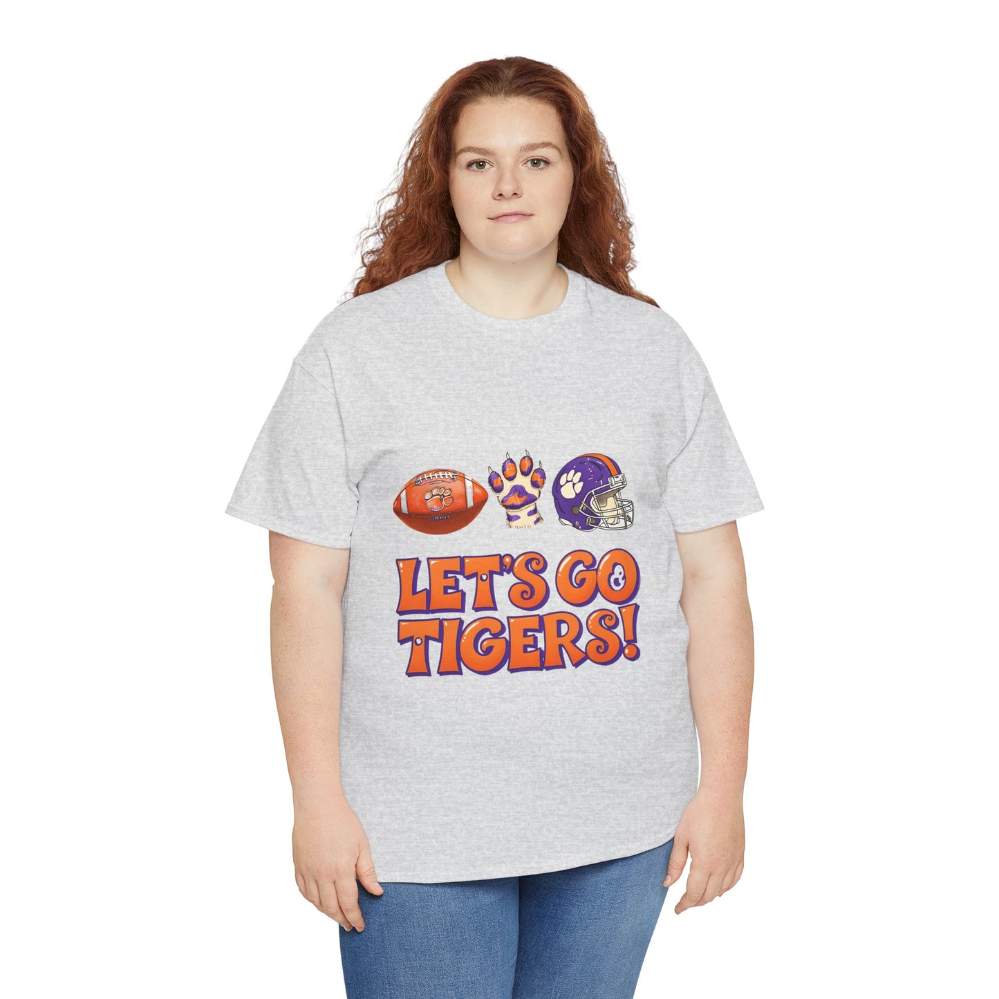 Unisex Heavy Cotton Tee - Let's Go Tigers! Sports Fan Tee, Game Day Shirt, Tailgate Apparel, Team Pride Top, College Football Gear