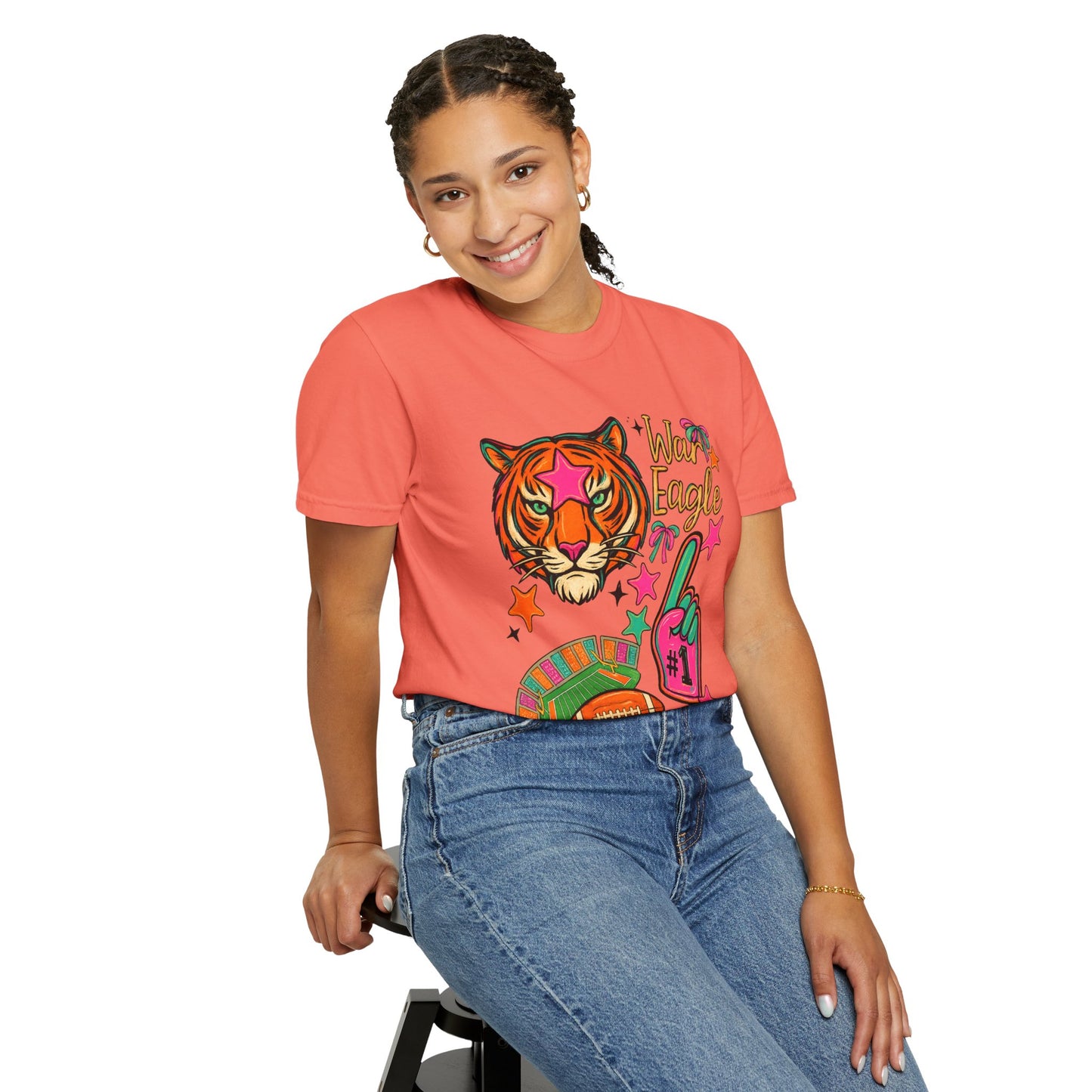 Vintage Preppy Tiger Football Game Day Unisex T-shirt