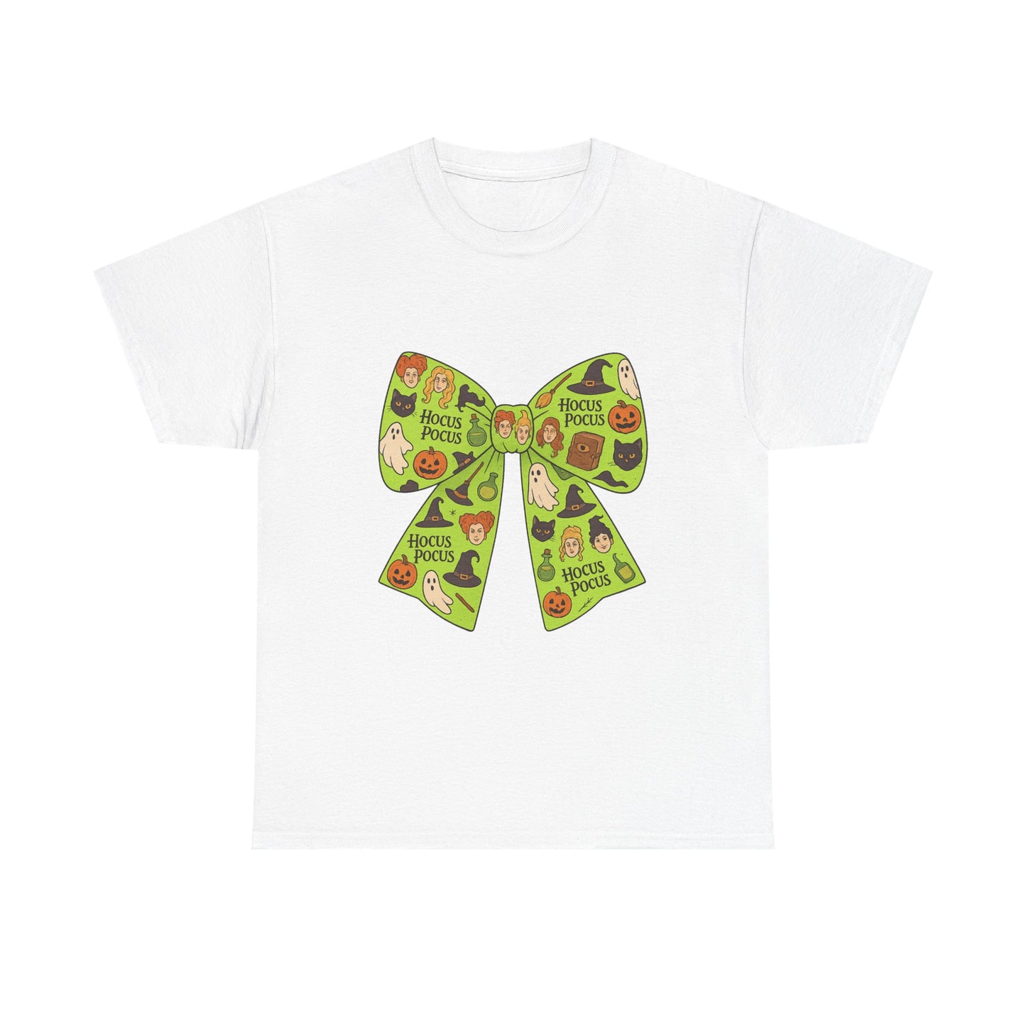 Halloween Graphic Tee, Spooky Season Unisex Shirt, Hocus Pocus Bow Tee, Autumn Style Shirt, Trick or Treat Apparel