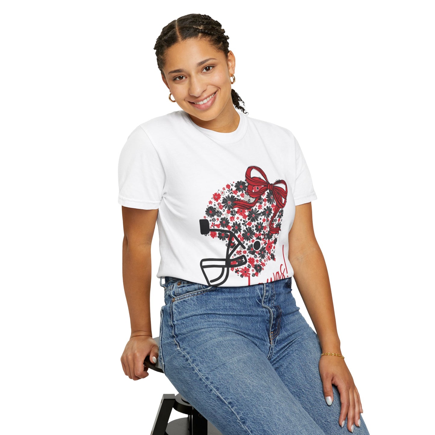 Floral Game Day T-Shirt for Fans, Unisex Apparel, Sports Tee for Tailgating, Perfect for Football Season, Gift for Team Supporters