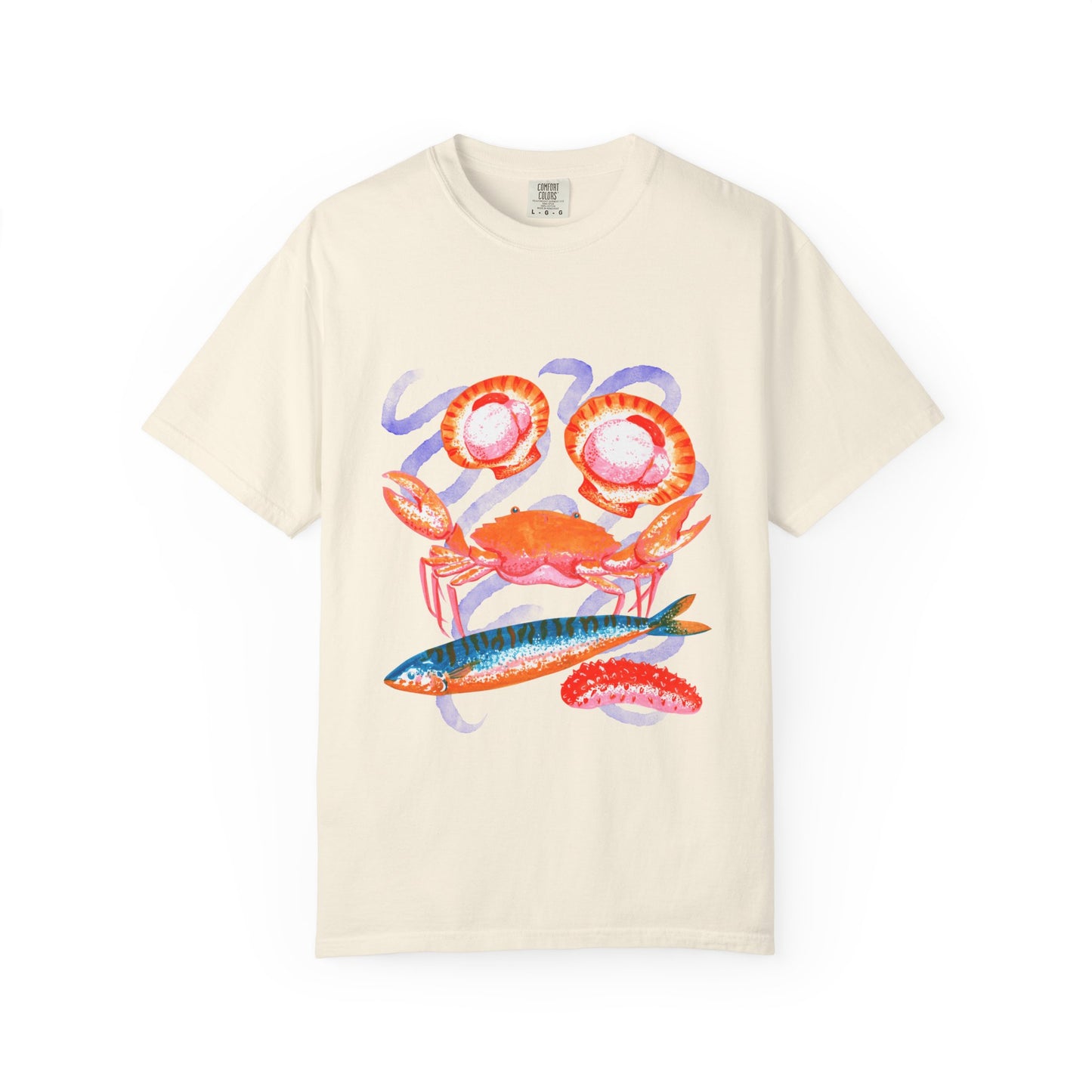 Retro Seafood Graphic T-Shirt - Fresh Catch Comfort Colors Tee