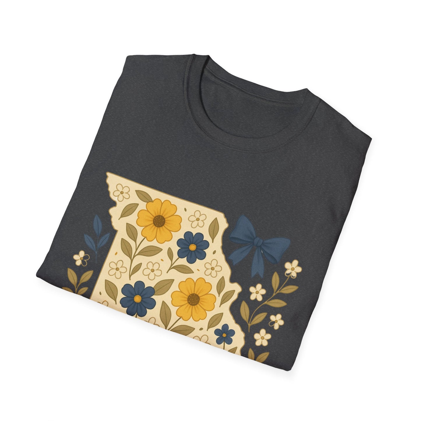 Missouri Floral Unisex T-Shirt, Softstyle Tee, Gift for Her, Spring Fashion, Casual Wear, Personalized Shirt, Eco-Friendly Apparel
