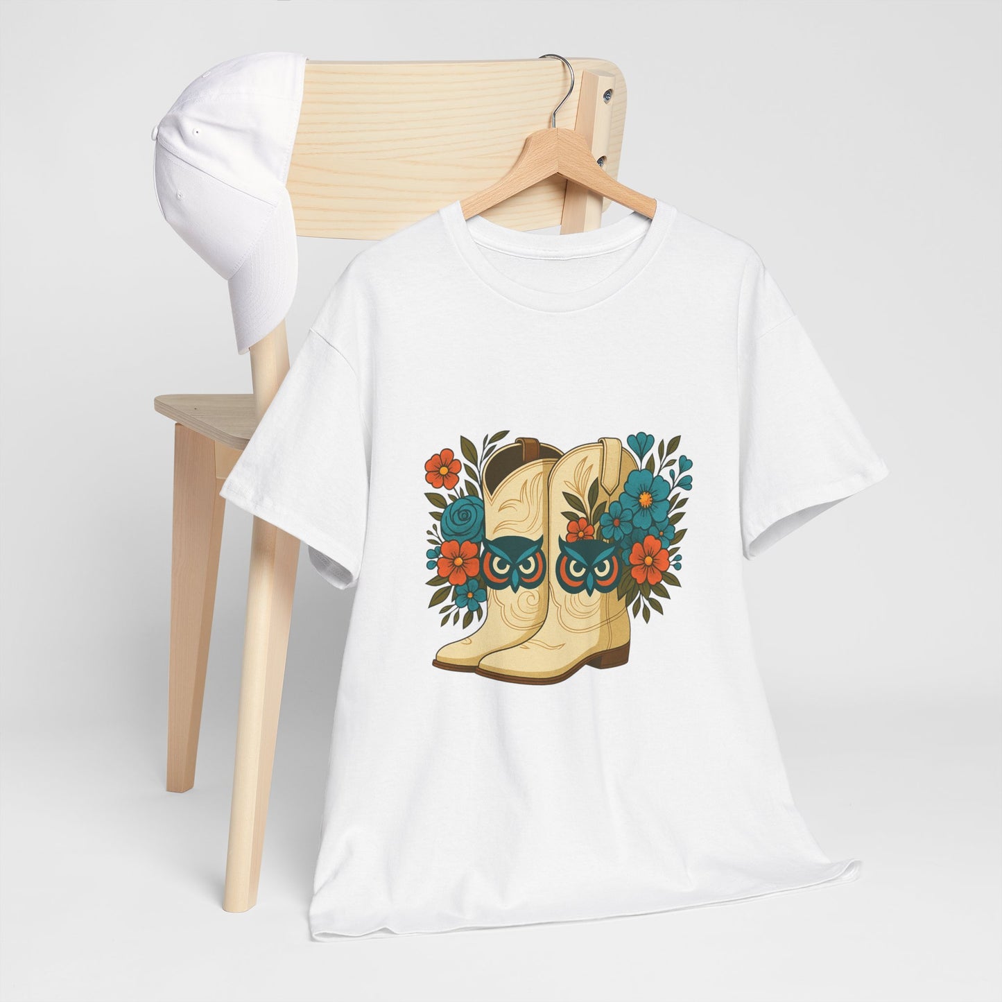 Floral Cowboy Boots Tee, Perfect for Country Music Lovers, Western Style Gift, Casual Outfit, Boho Fashion, Farmhouse Decor
