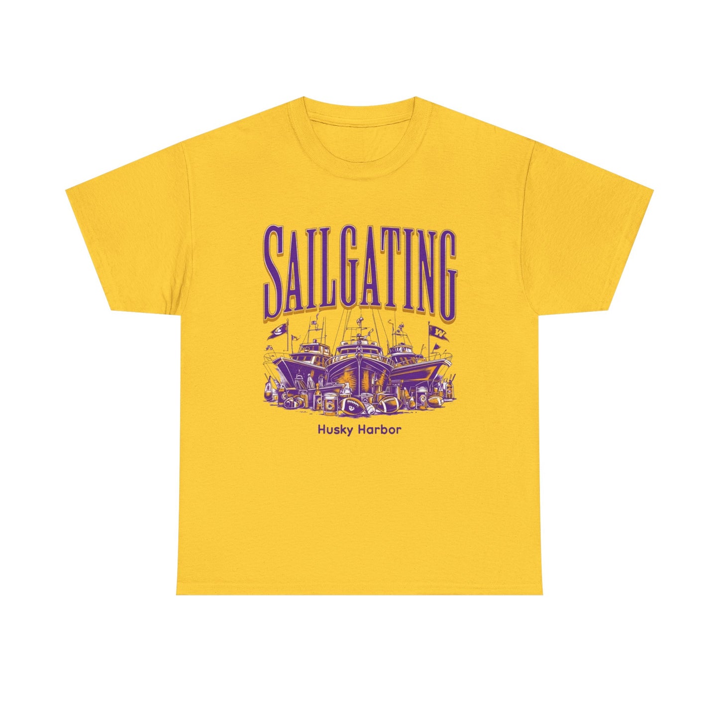 Sailgating Tee - Washington Huskies Unisex Heavy Cotton Shirt