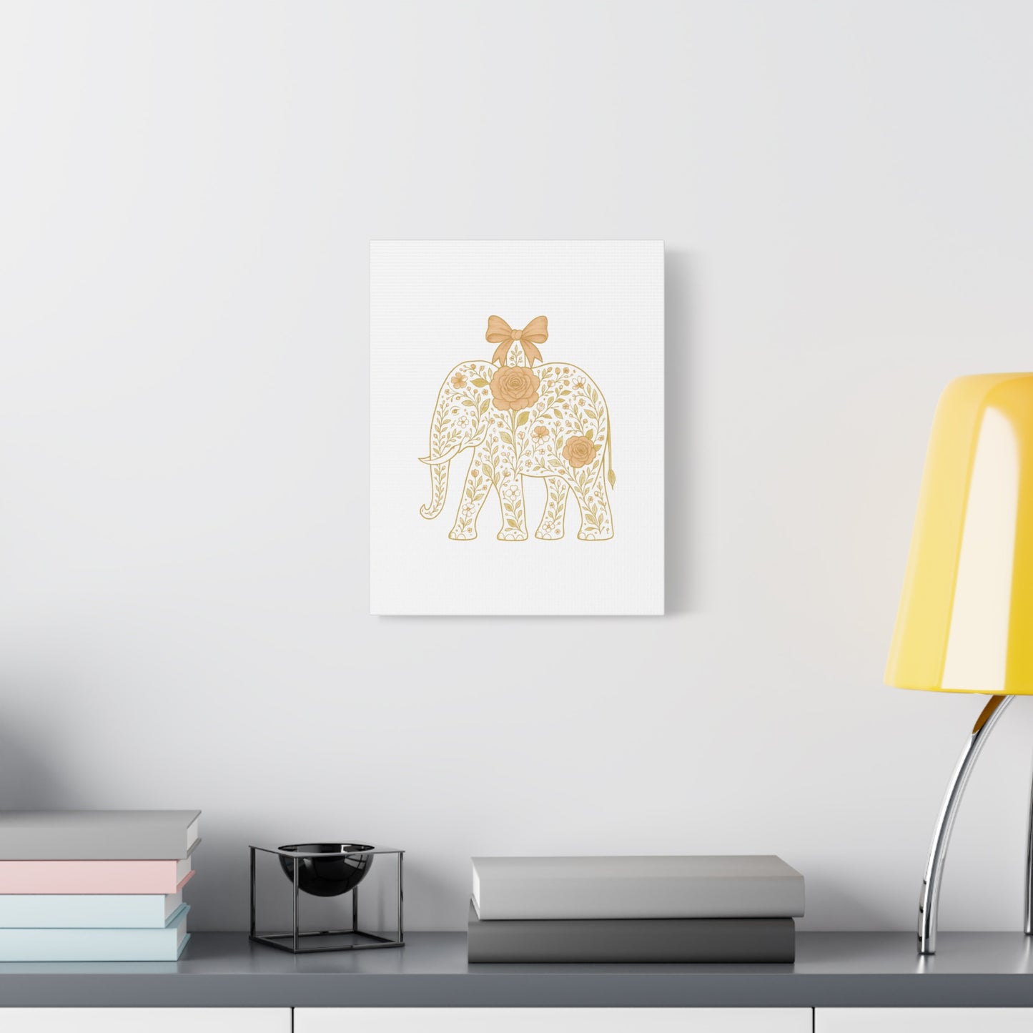 Coquette Elephant Bow Canvas Wall Art