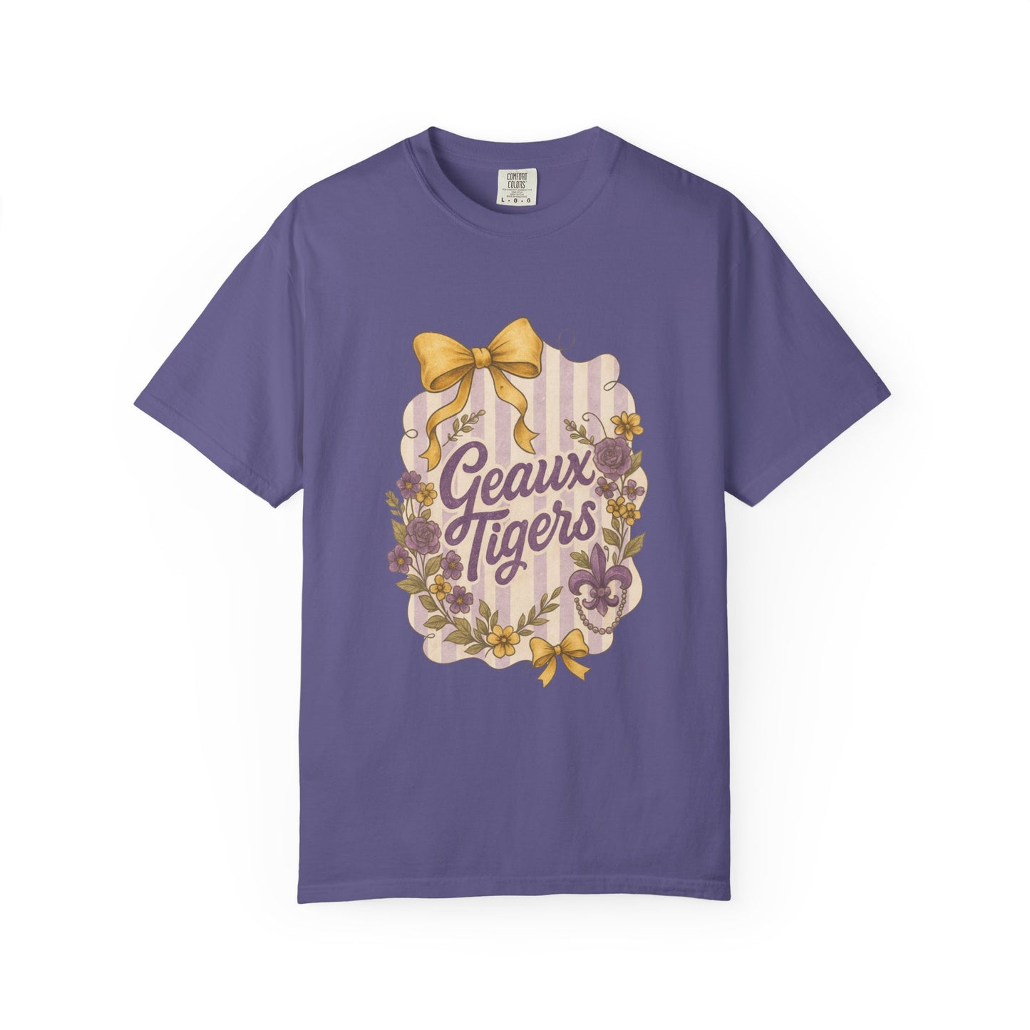 Geaux Tigers Floral T-Shirt, Unisex Casual Tee, Game Day Apparel, Spring Outfit, LSU Fan Gear