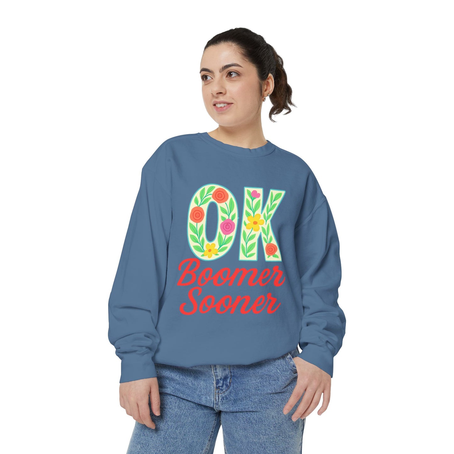 Colorful OK Boomer Sooner Unisex Sweatshirt, Casual Wear, College Apparel, Gift for Fans, Cozy Layering