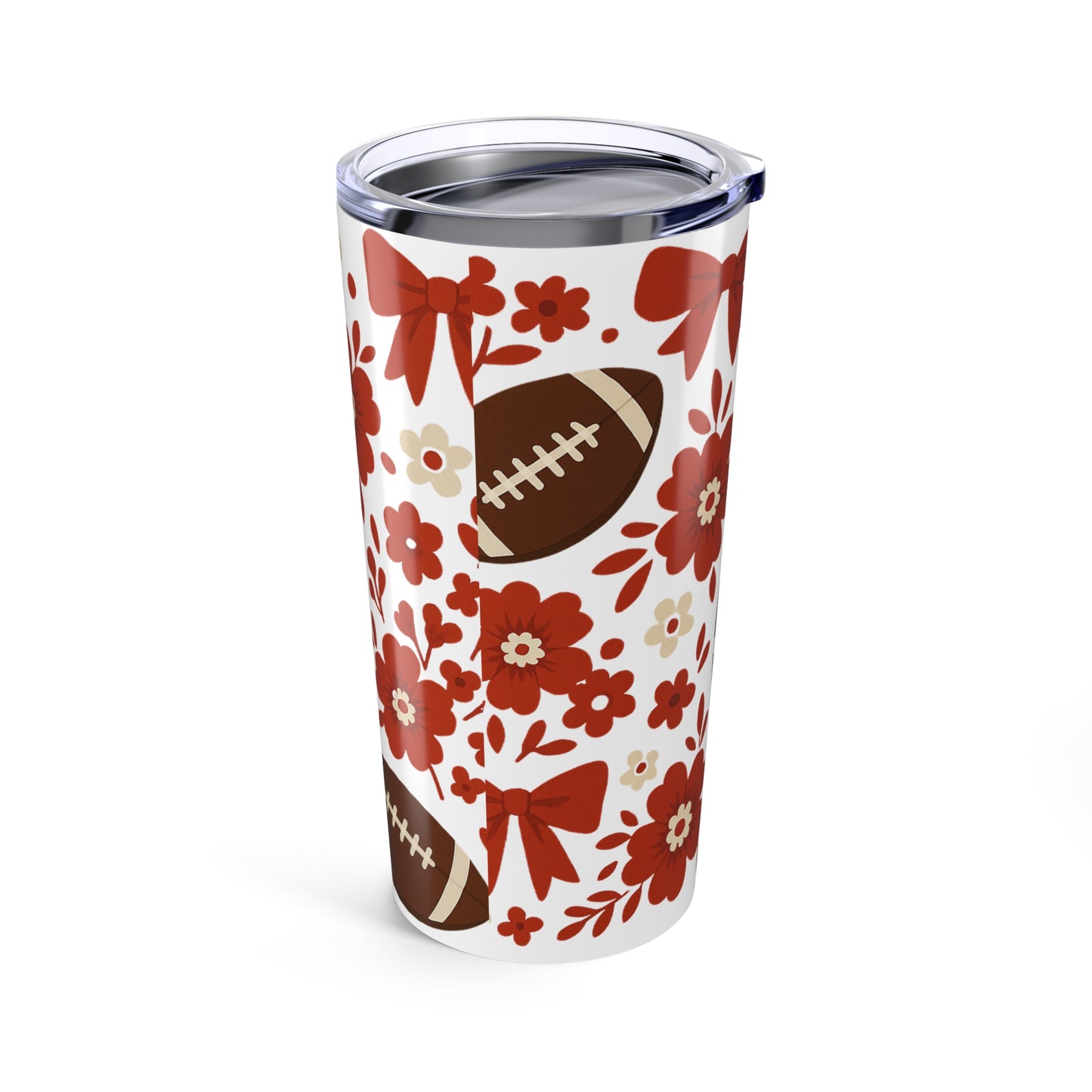 Floral Football Tumbler, Perfect for Game Day, Sports Fans, Gifts, Floral Design, Alabama Fan, Bama Game Day
