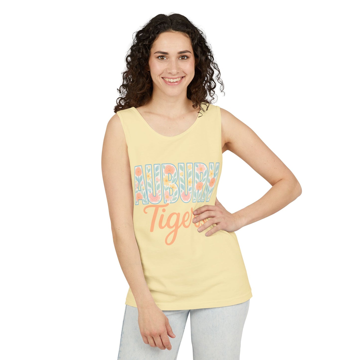 Auburn Tigers Garment-Dyed Tank Top, Summer Fashion, Sports Apparel, College Gear, Gifts for Students, Comfort Colors