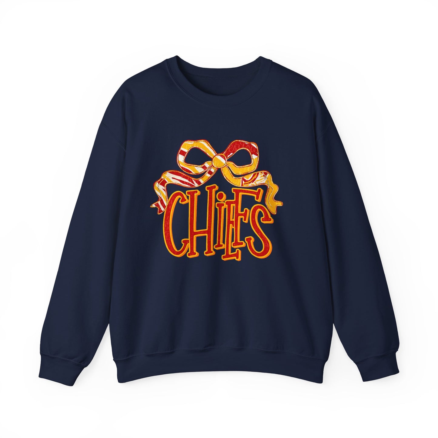 Chic Bow Design Unisex Sweatshirt, Cozy Fall Apparel, Holiday Gift, Casual Wear, Comfortable Style, Unique Sweatshirt