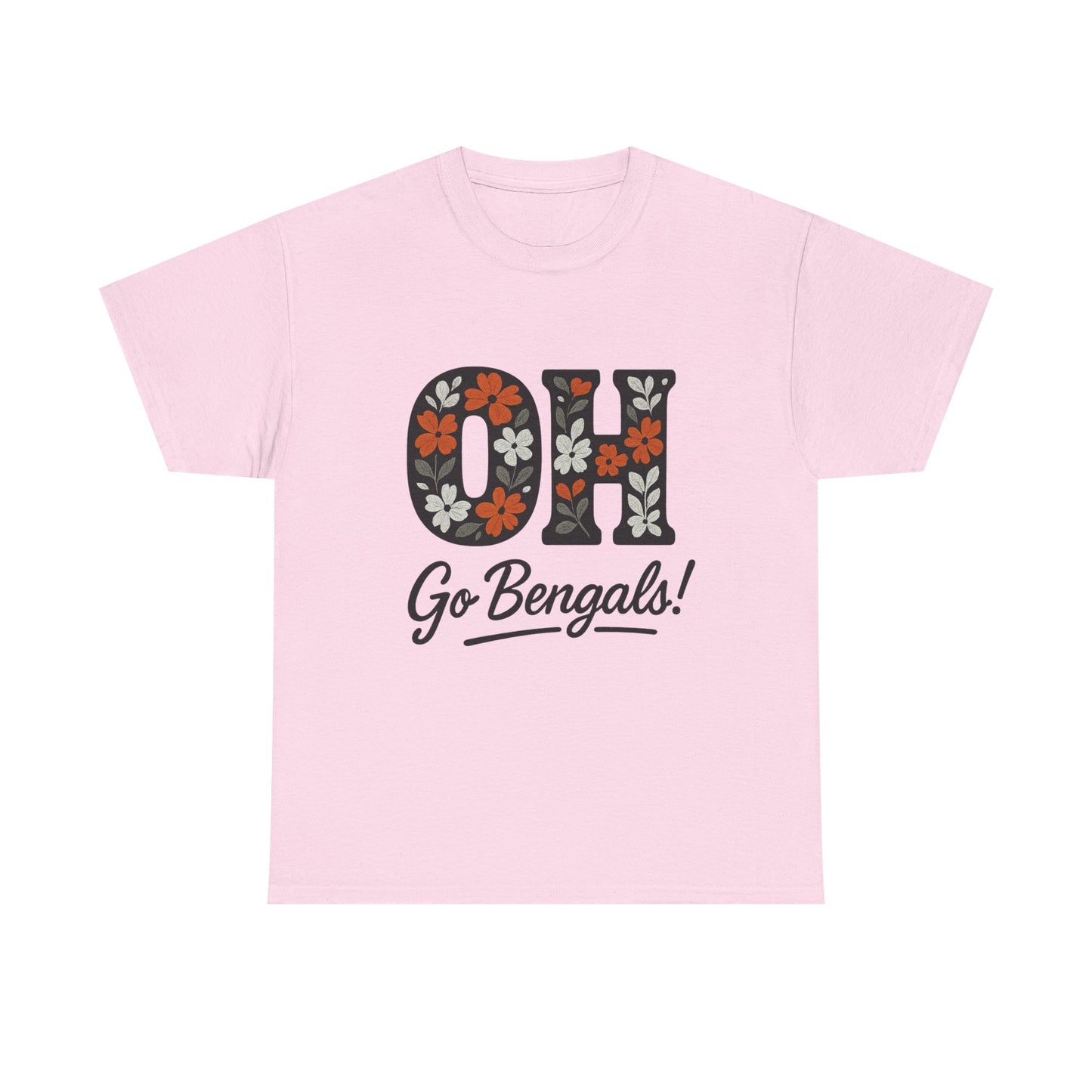 Bengals Floral Tee - Unisex Heavy Cotton