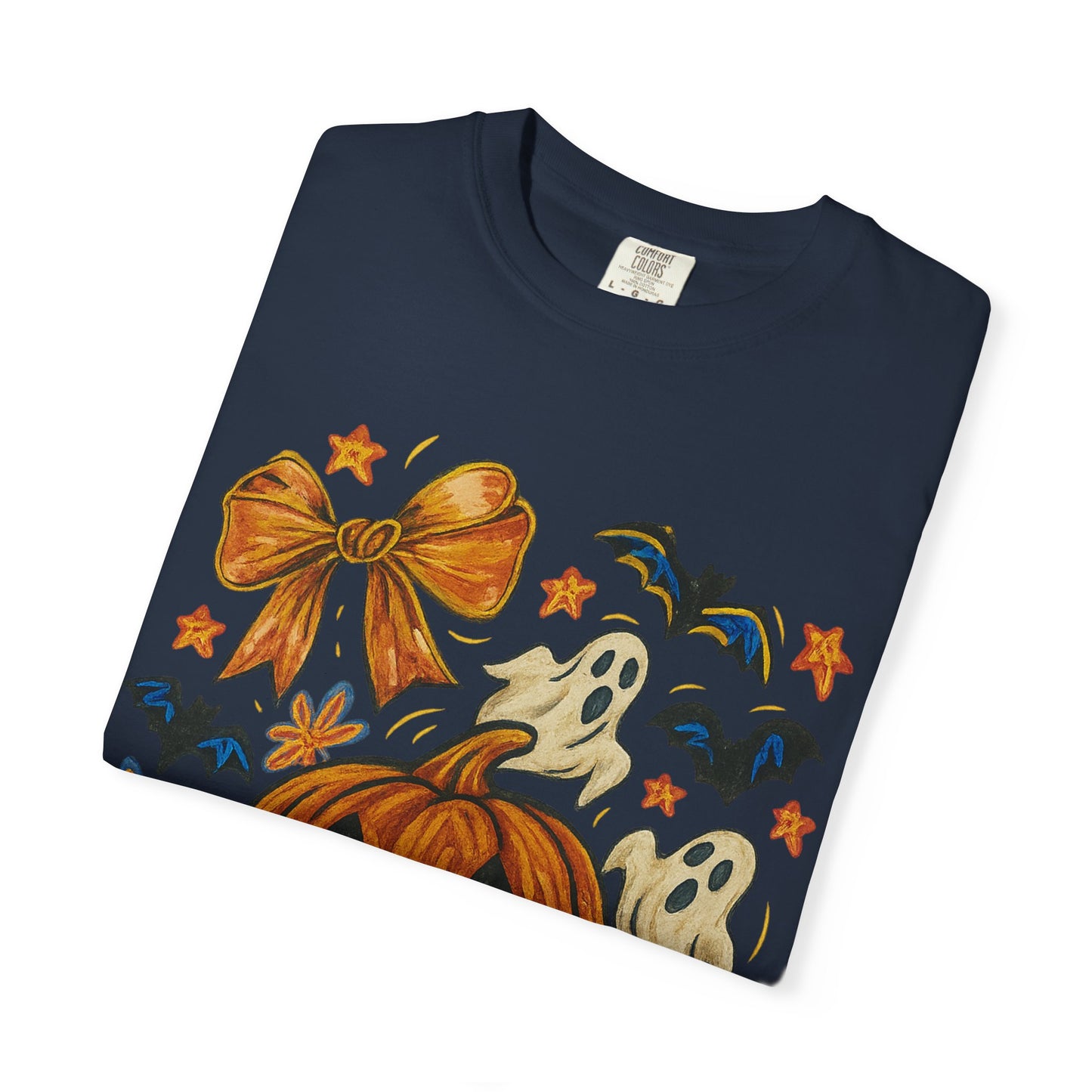 Halloween Ghost & Pumpkin T-shirt, Spooky Season Shirt, Fall Tee, Unisex Halloween Apparel, Ghostly Graphic Tee, Pumpkin Graphic Shirt