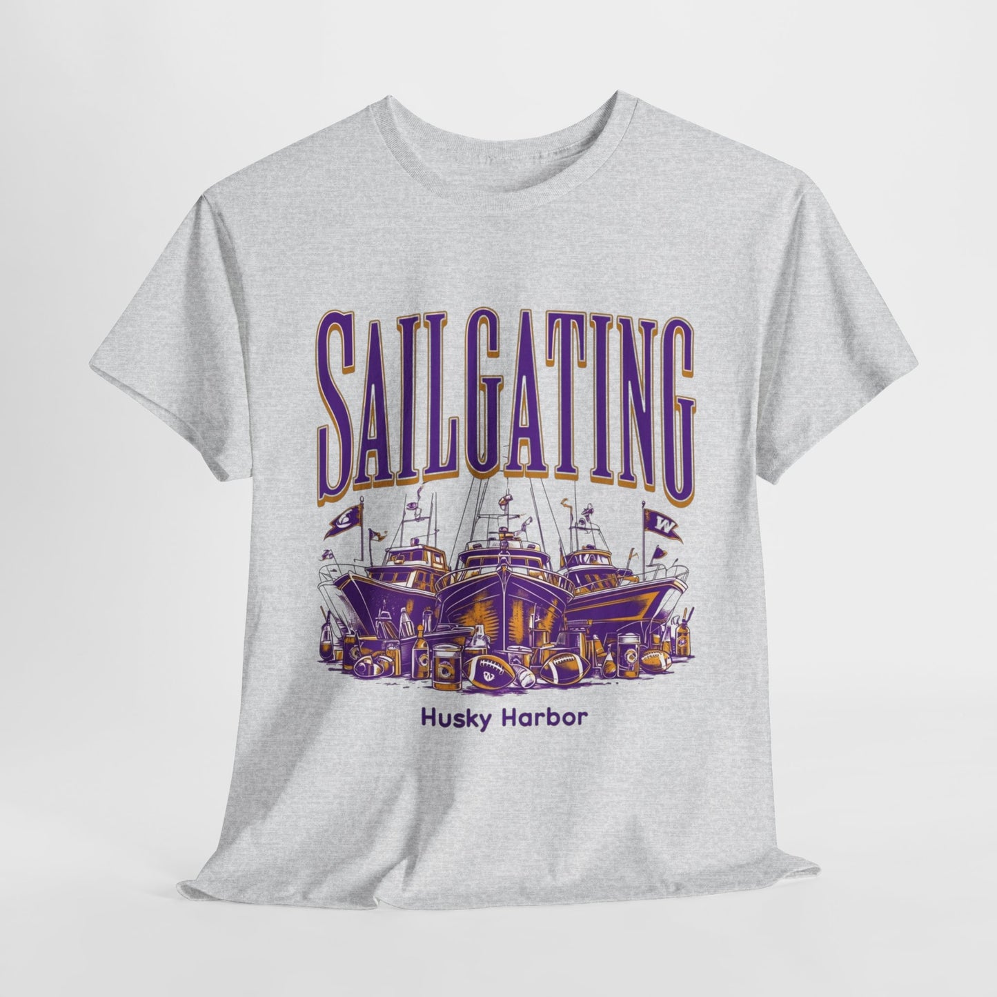 Sailgating Tee - Washington Huskies Unisex Heavy Cotton Shirt