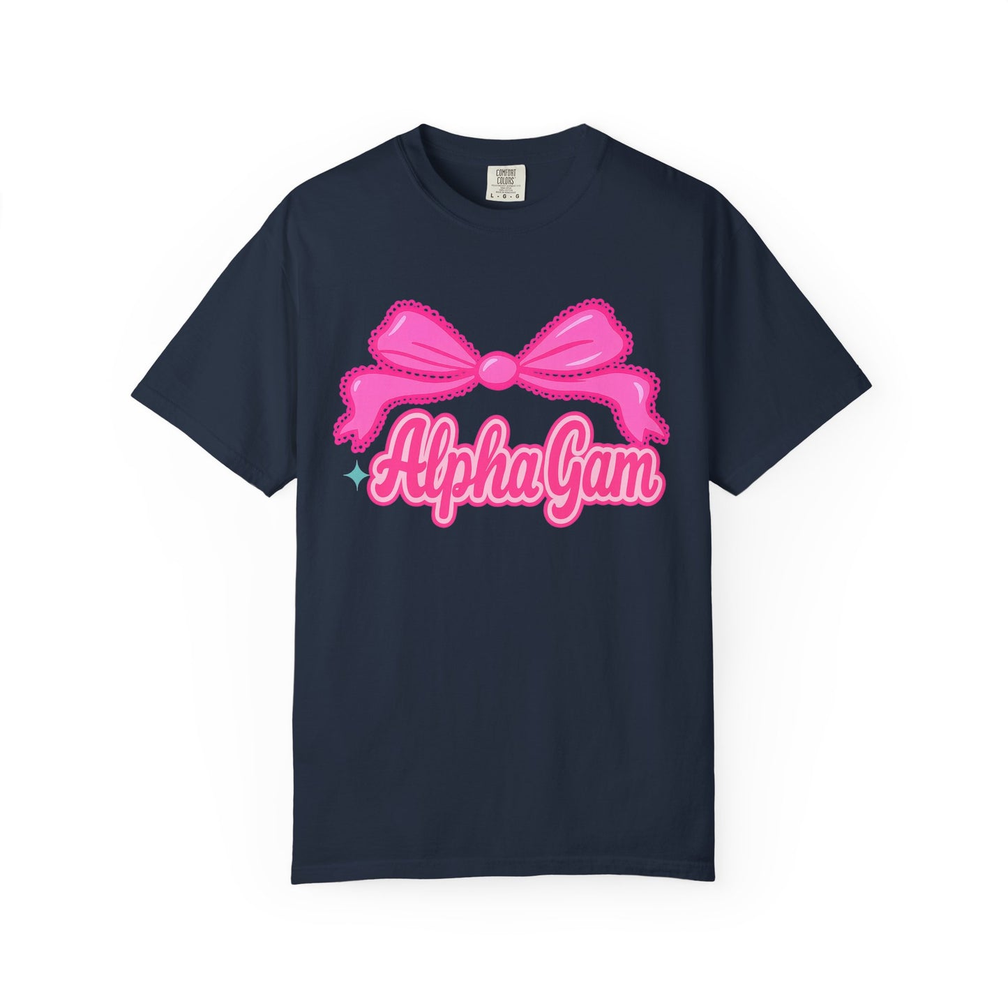 AlphaGam Bow T-Shirt | Unisex Garment-Dyed Tee for Sorority Sisters, College Apparel, Gifts for Greek Life, Casual Outfit, Sorority [...]