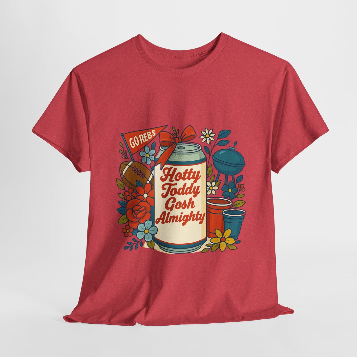 Hotty Toddy Heavy Cotton Tee - Unisex Graphic T-Shirt, Casual Wear, College Apparel, Gift for Students, Spring Break Fashion
