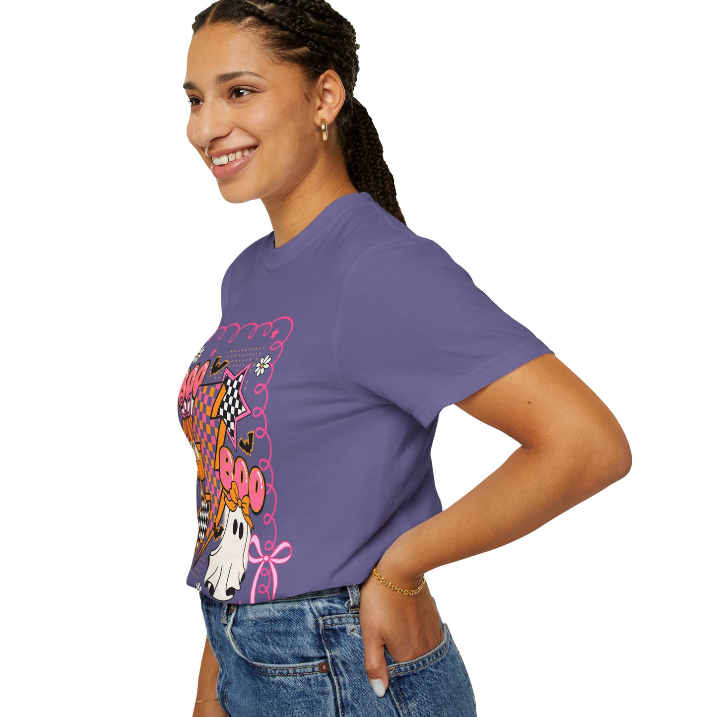 Retro Design Orange & Pink Unisex Halloween T-Shirt