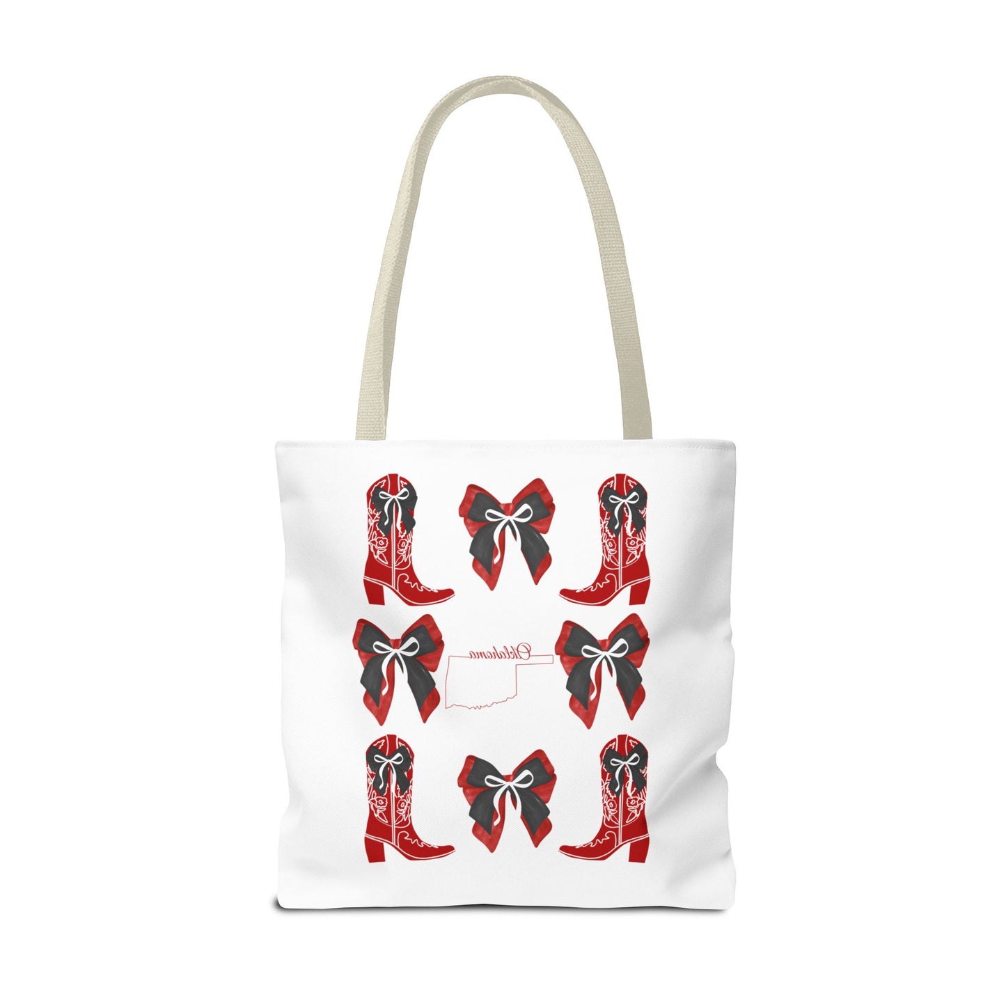 Tote Bag - Oklahoma Game Day Coquette Bow Design Fan Gift