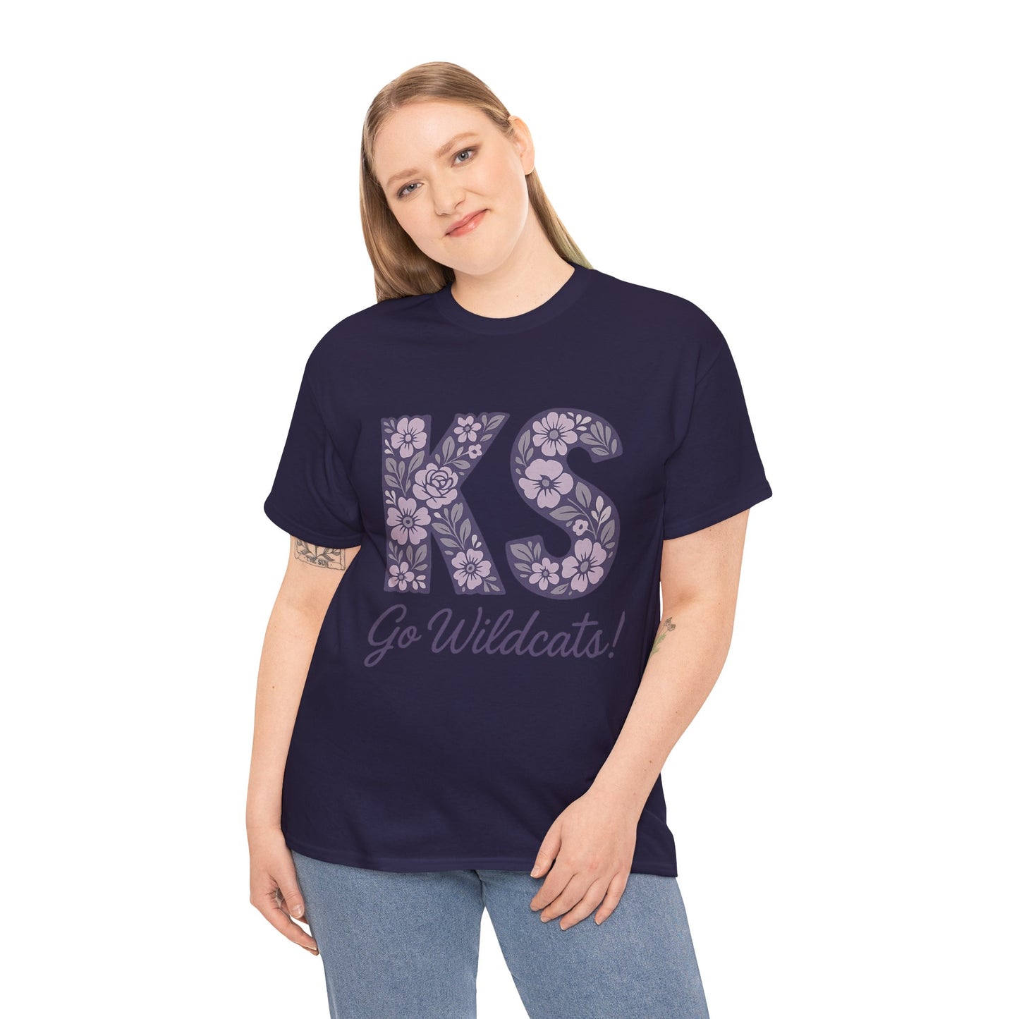 KS Floral Team Spirit Tee: Celebrate Kansas State Wildcats in Style, Perfect for Sports Events, Gifts, & Casual Wear