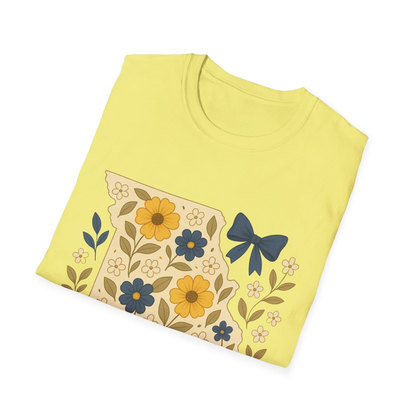 Missouri Floral Unisex T-Shirt, Softstyle Tee, Gift for Her, Spring Fashion, Casual Wear, Personalized Shirt, Eco-Friendly Apparel