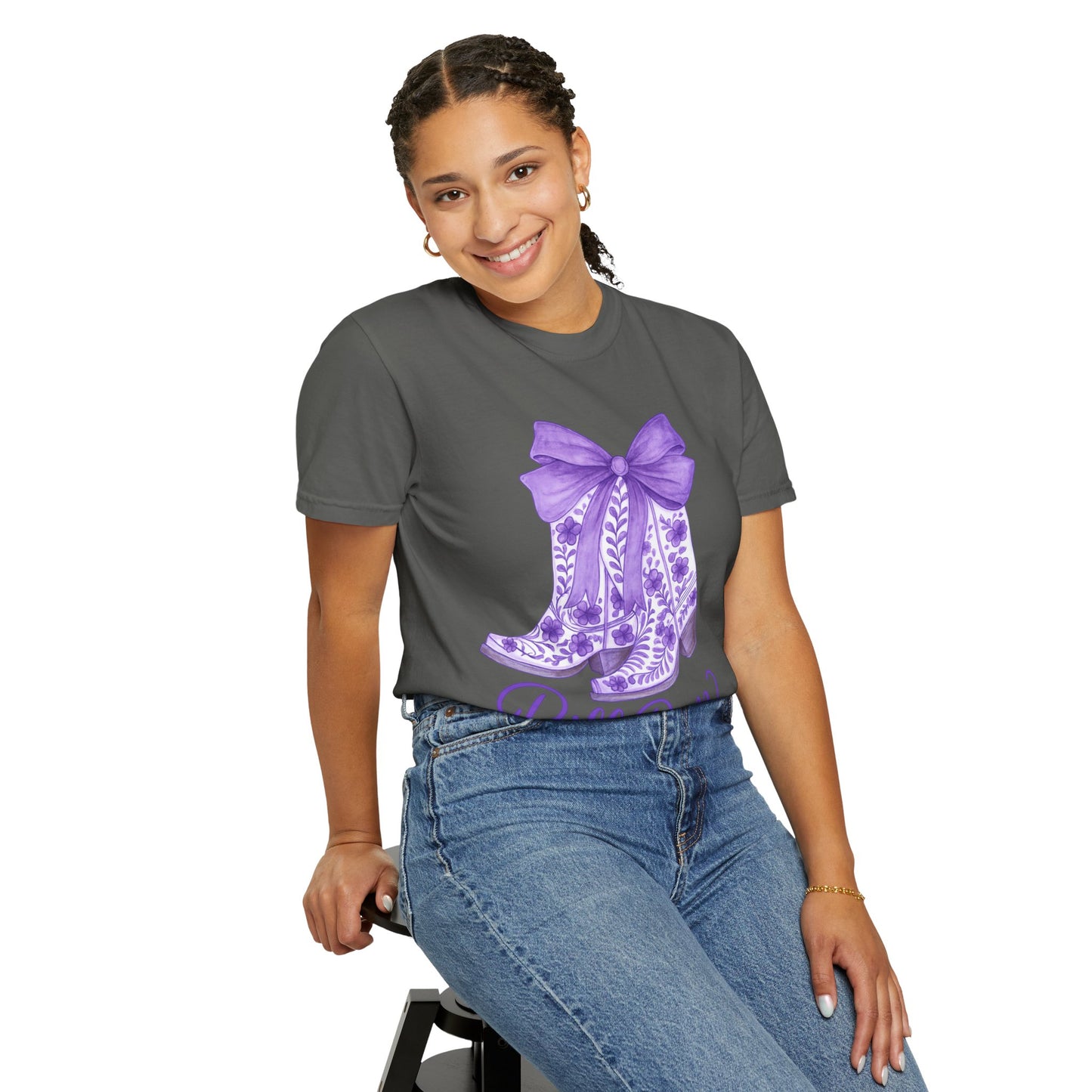 Purple Cowboy Boots T-Shirt | Western Style Tee, Festival Wear, Country Music Shirt, Gift for Horse Lovers, Casual Chic