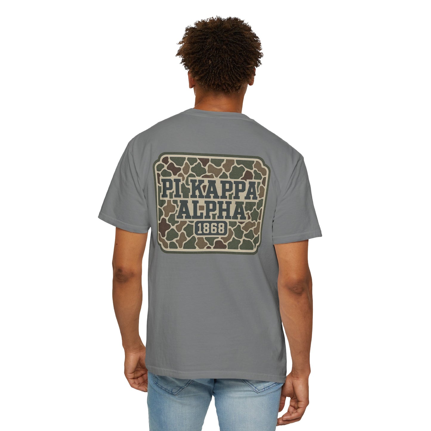 PiKappaAlpha Camouflage T-Shirt | Unisex Garment-Dyed Tee | Casual Wear, Greek Life Apparel, College Gifts, Brotherhood Shirt, Event [...]
