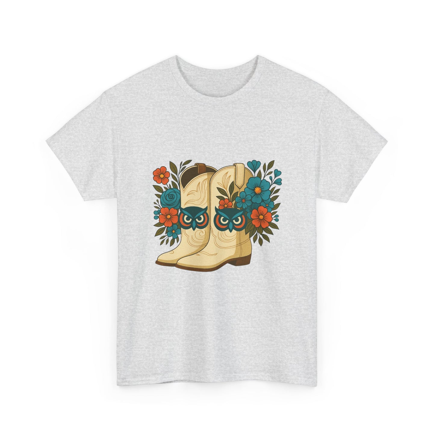Floral Cowboy Boots Tee, Perfect for Country Music Lovers, Western Style Gift, Casual Outfit, Boho Fashion, Farmhouse Decor