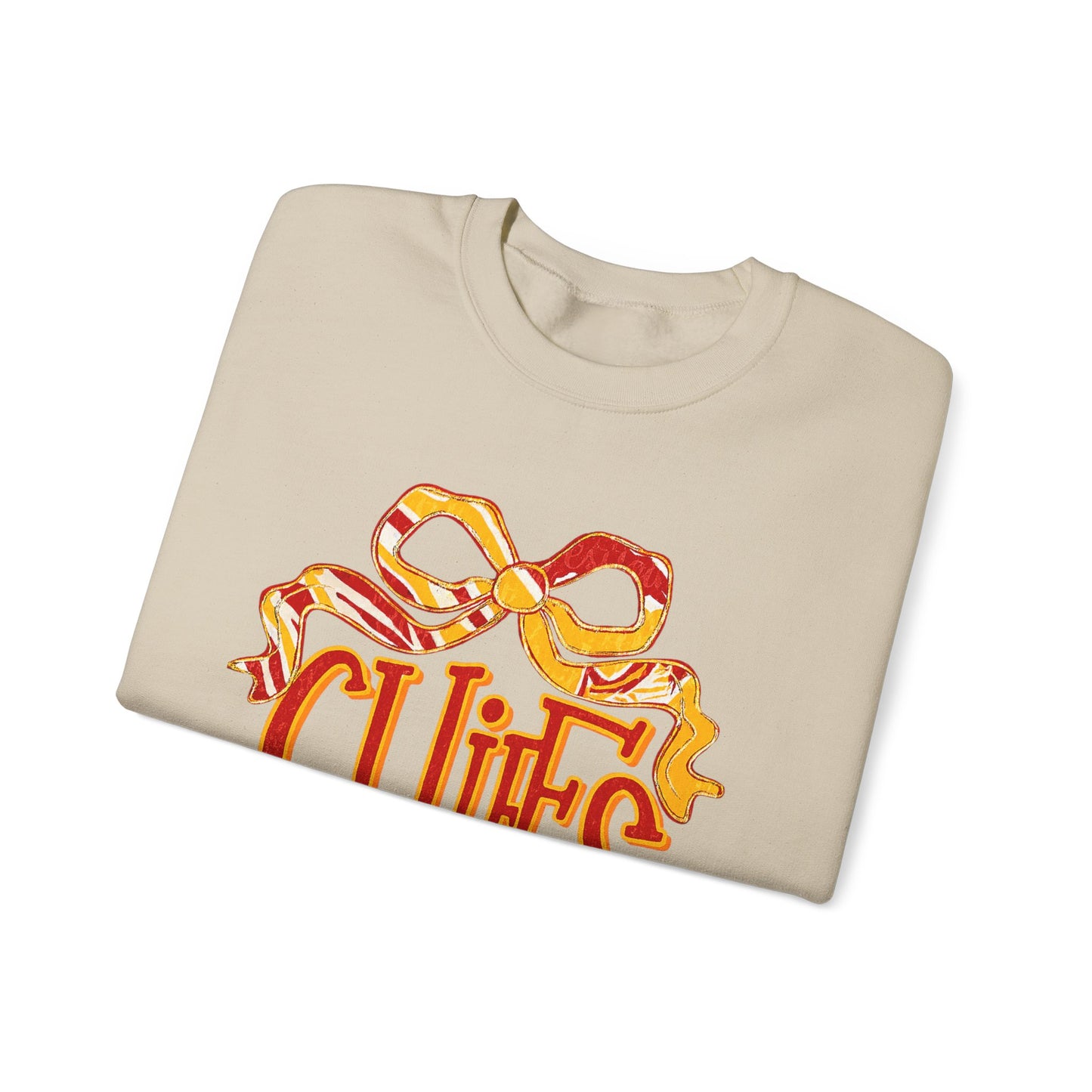 Chic Bow Design Unisex Sweatshirt, Cozy Fall Apparel, Holiday Gift, Casual Wear, Comfortable Style, Unique Sweatshirt