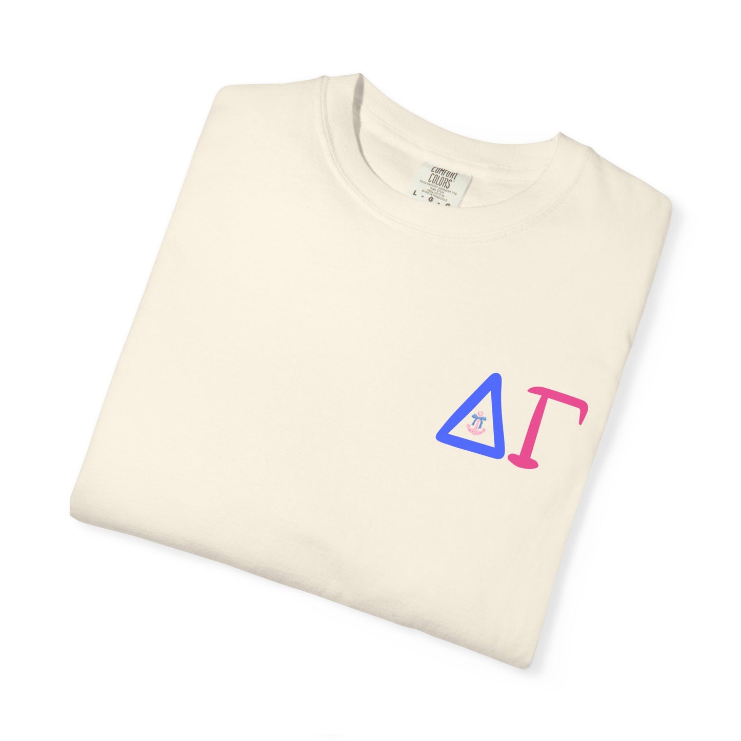 Delta Gamma Unisex Garment-Dyed T-Shirt, Sorority Pride Shirt, Nautical Design Tee, Perfect for Recruitment and Celebrations, Gift Idea