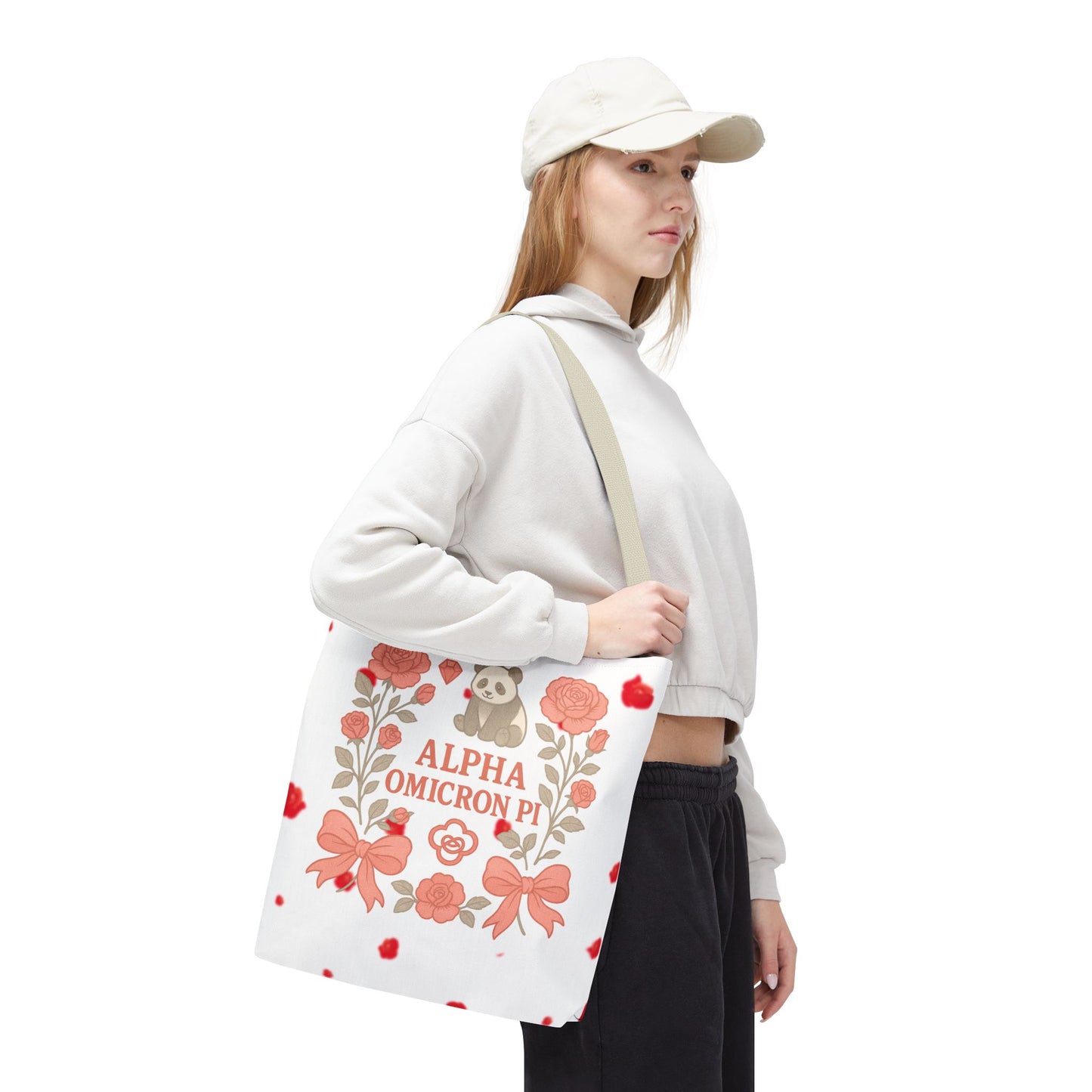 Floral Alpha Omicron Pi Tote Bag, Sorority Tote, Gift for Sisters, College Bag, Cute Everyday Tote