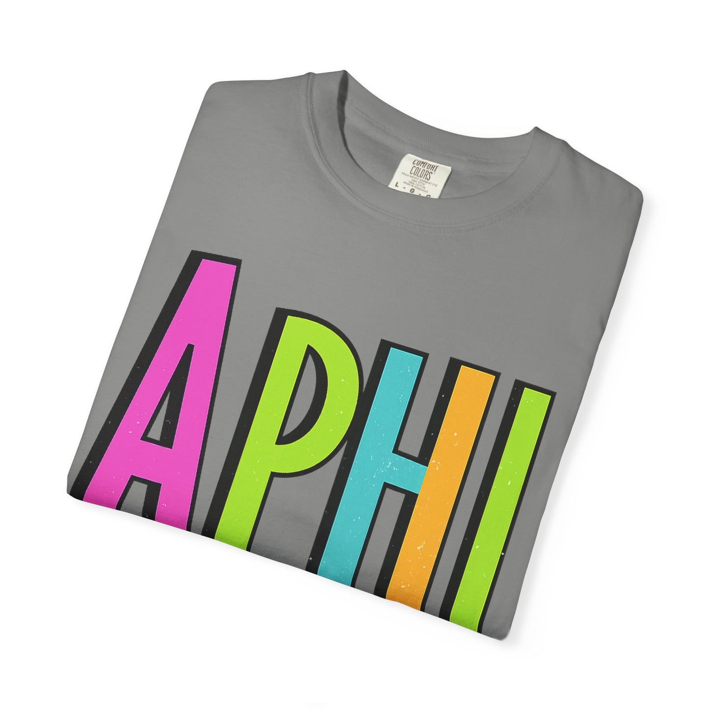 Checkered Neon Alpha P Colorful Graphic Unisex T-Shirt