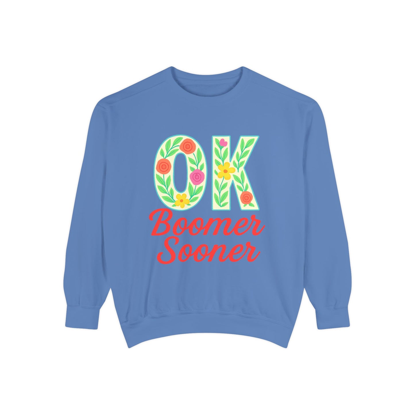 Colorful OK Boomer Sooner Unisex Sweatshirt, Casual Wear, College Apparel, Gift for Fans, Cozy Layering