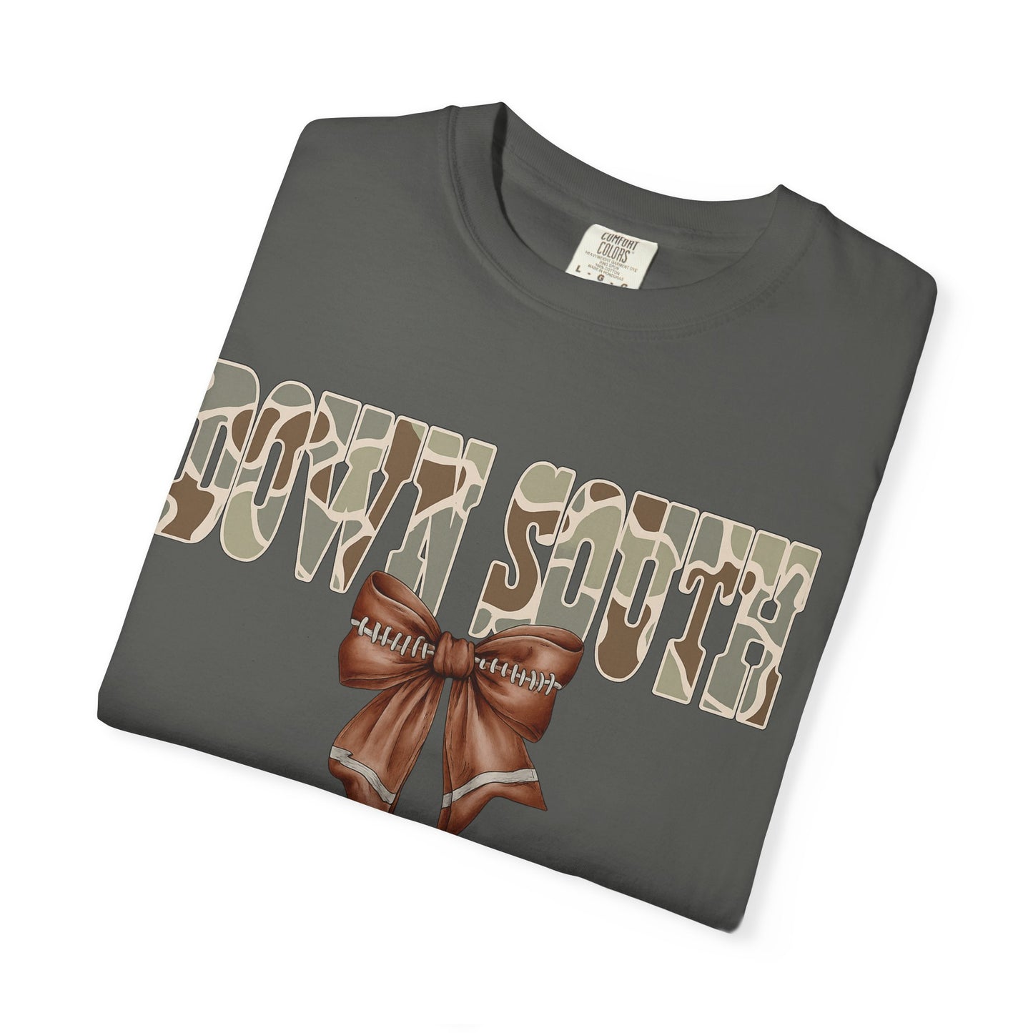 Camo Bow Graphic Tee - Trendy Apparel for Casual Outings and Birthdays