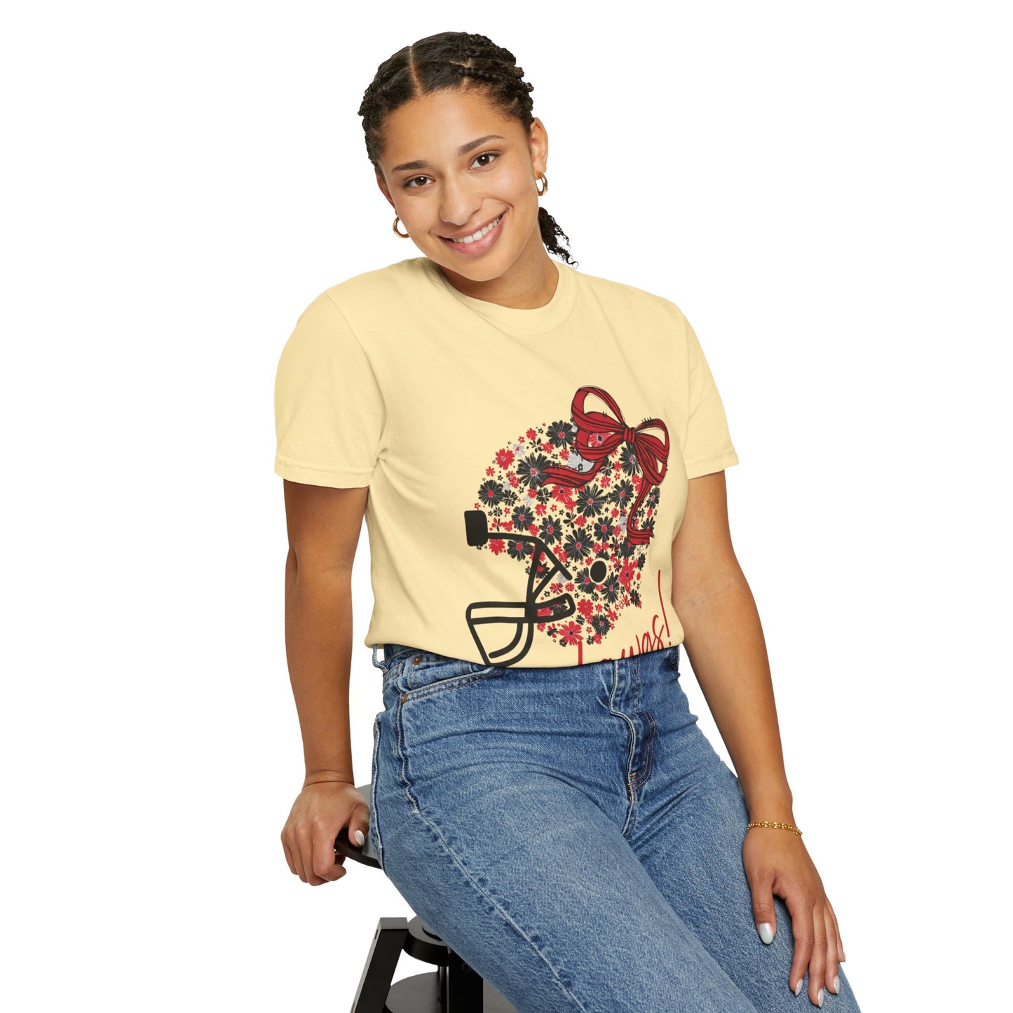 Floral Game Day T-Shirt for Fans, Unisex Apparel, Sports Tee for Tailgating, Perfect for Football Season, Gift for Team Supporters