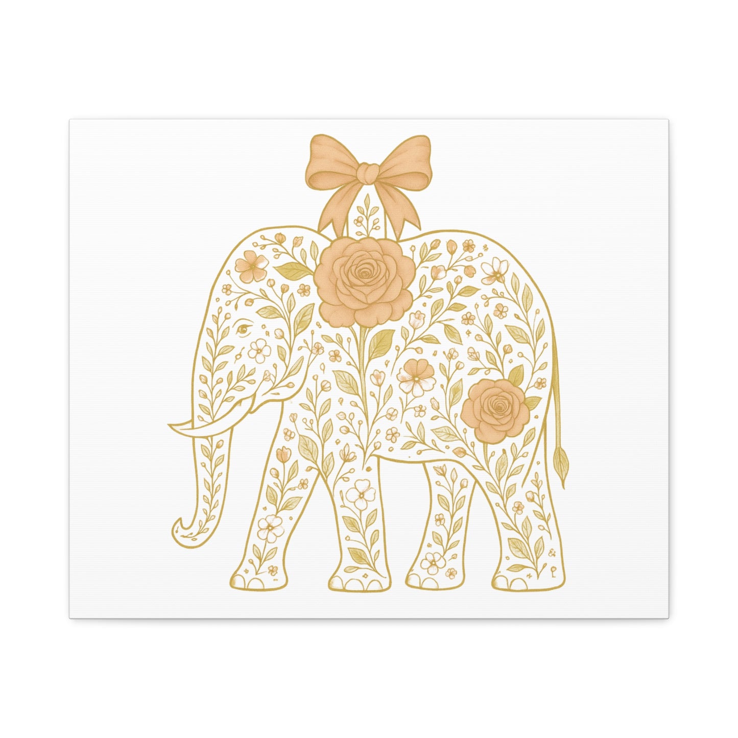 Coquette Elephant Bow Canvas Wall Art