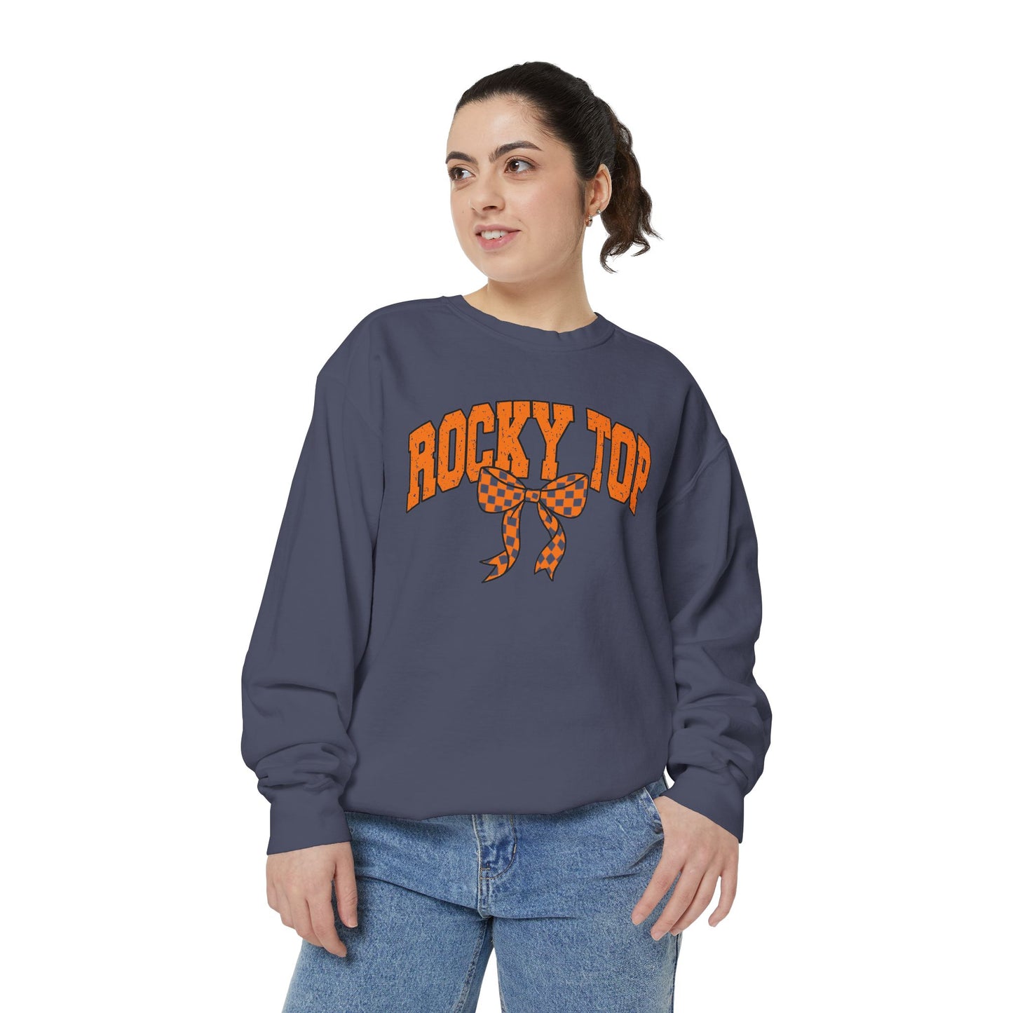 Rocky Top Bow Sweatshirt — Tennessee Checkerboard Vintage Crewneck