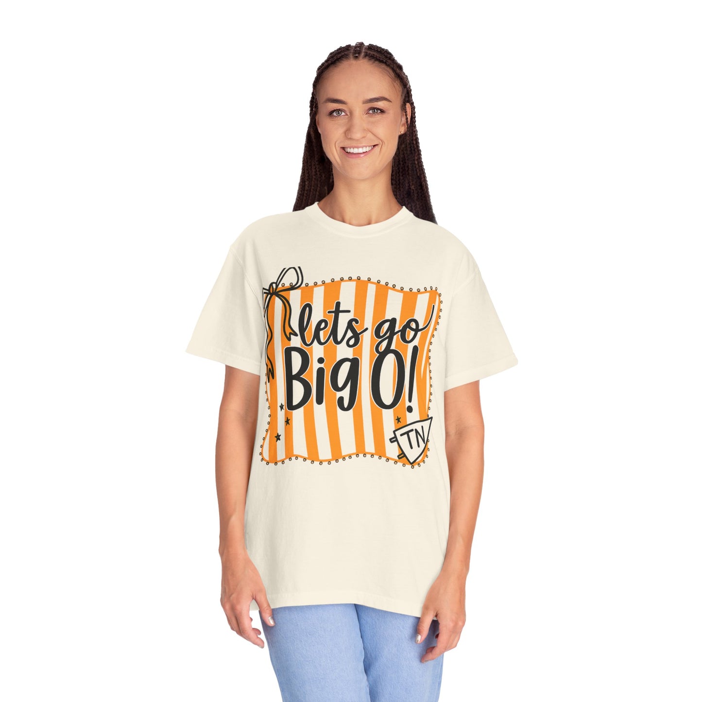 Let's Go Big O! Unisex Garment-Dyed T-Shirt, Sporty Tee, Casual Wear, Game Day Apparel, Fun Gift for Fans, Festival Wear