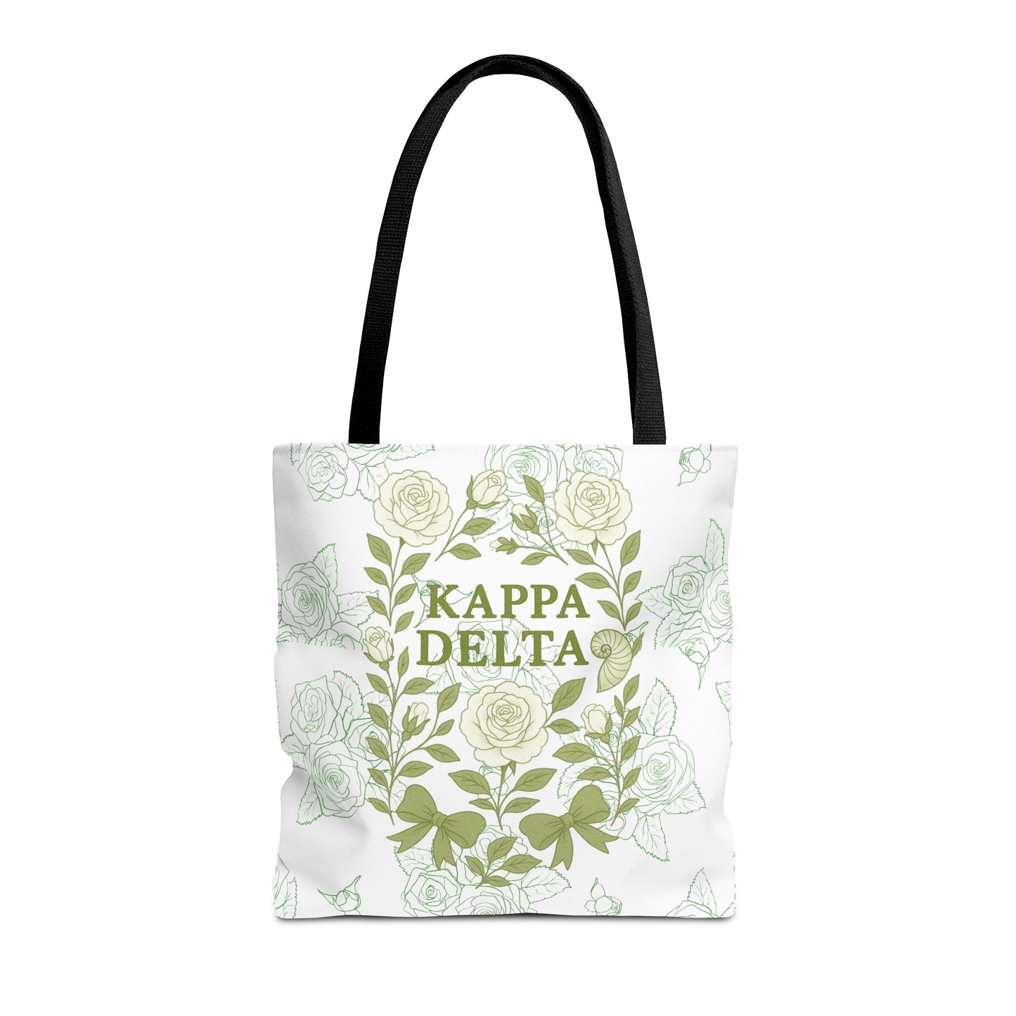 Elegant Kappa Delta Tote Bag, Floral AOP Design, Sorority Bag, Gift for Sisters, Eco-Friendly Shopping Bag