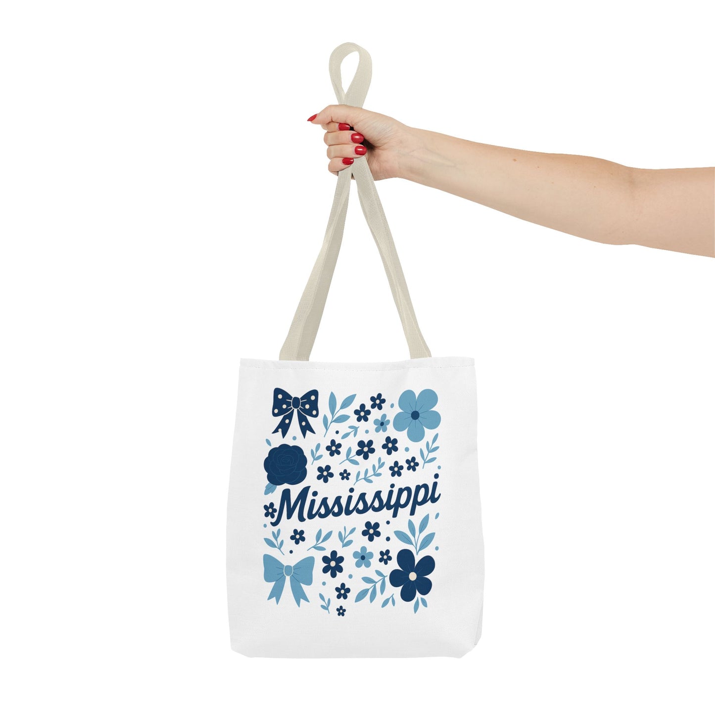 Floral Mississippi Tote Bag | Eco-Friendly Shopping Bag, Beach Tote, Gift for Her, Travel Companion, Custom Flower Design