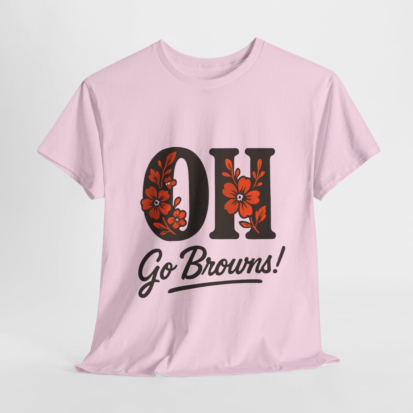 OH Go Browns Floral Unisex Tee, Fan Apparel, Game Day Shirt, Casual Wear, Gift for Sports Lovers
