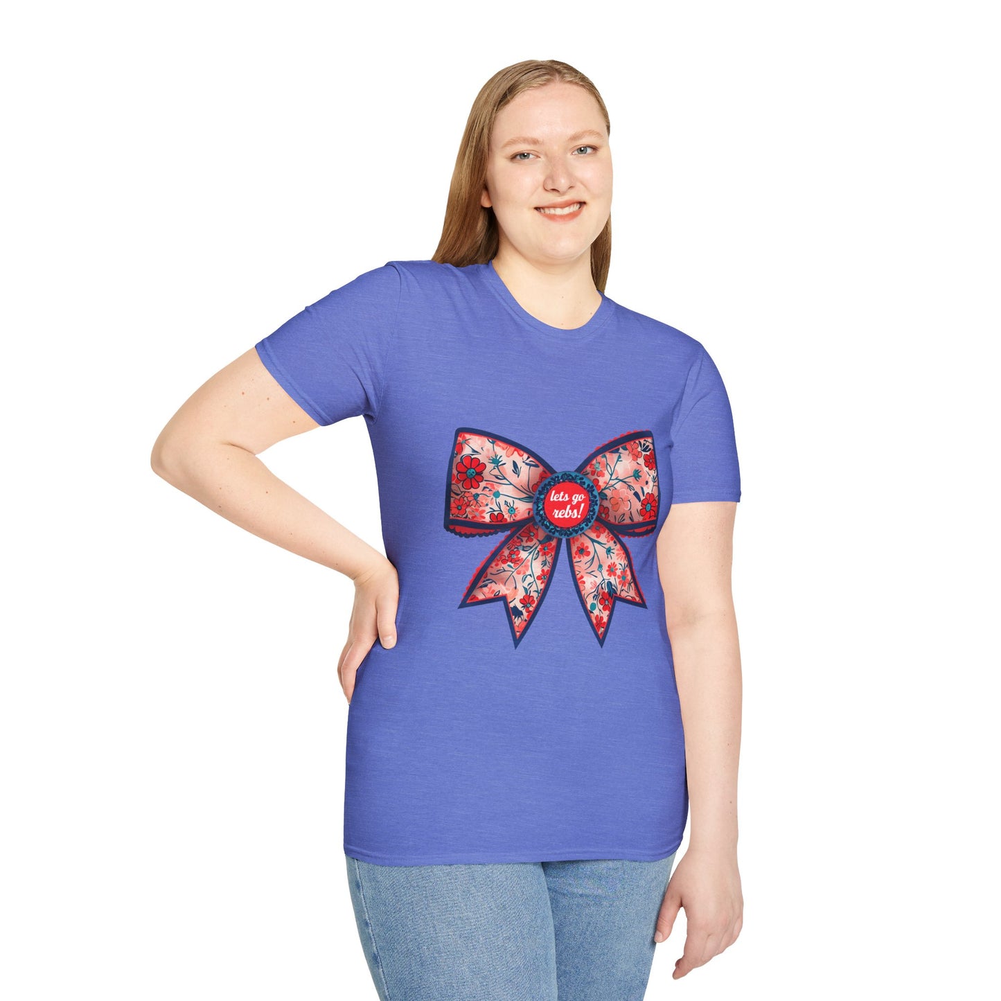 Go rebs coquette bow, Floral Bow T-Shirt | Gift for Her, Casual Wear, Birthday Party, Spring Fashion, Cute Graphic Tee